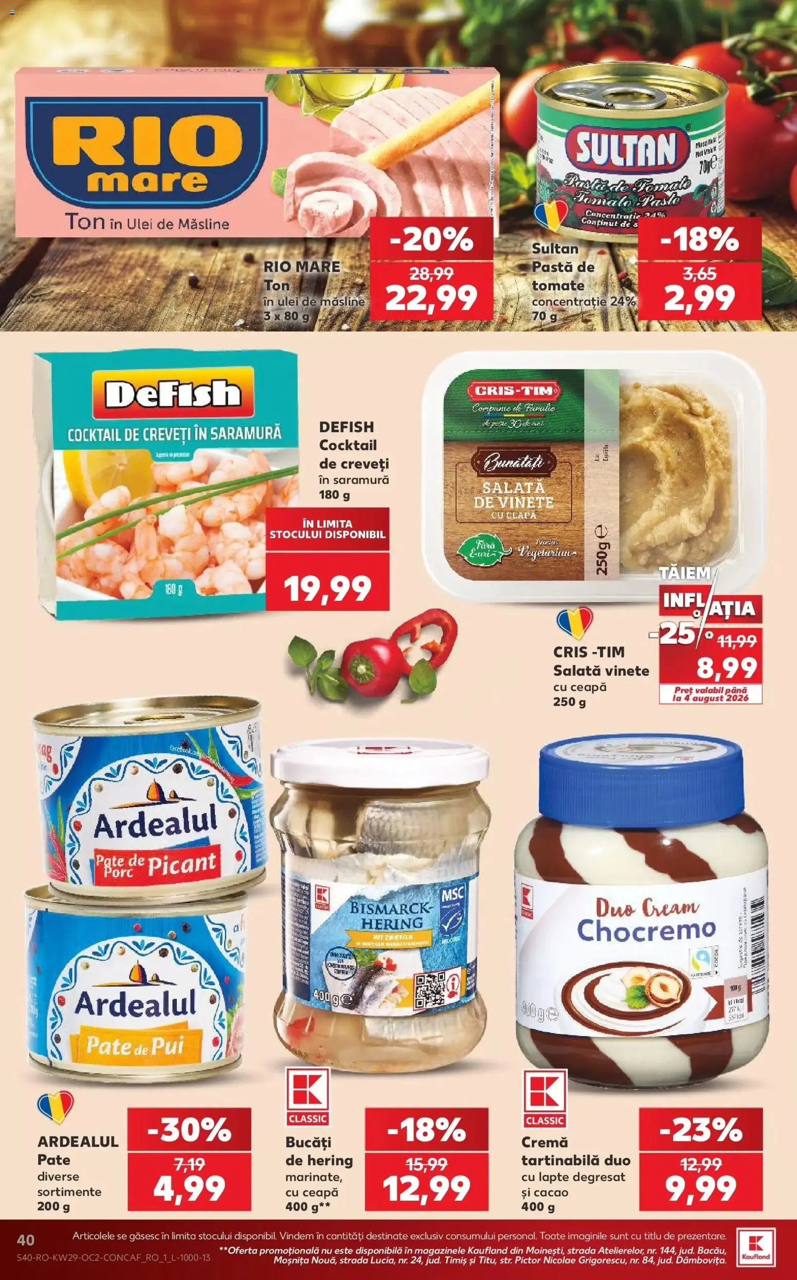Noul catalog Kaufland – valabil de la 15.07.2026 | Pagină: 40 | Produse: Masă, Măsline, Cocktail, Paste