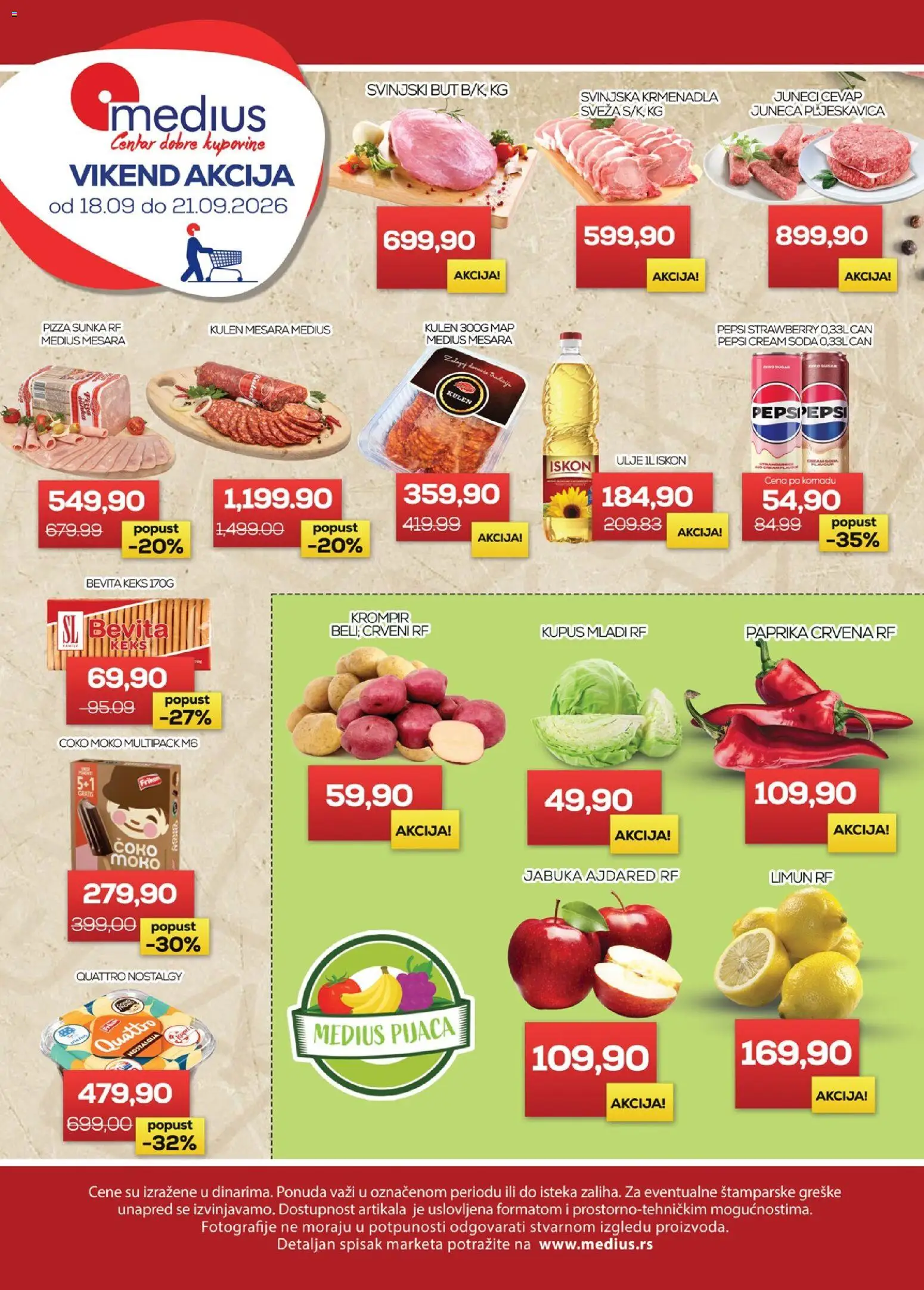 Medius katalog - važi od 18.09.2026 | Strana: 1 | Proizvode: Krompir, Paprika, Krmenadla, Svinjski but