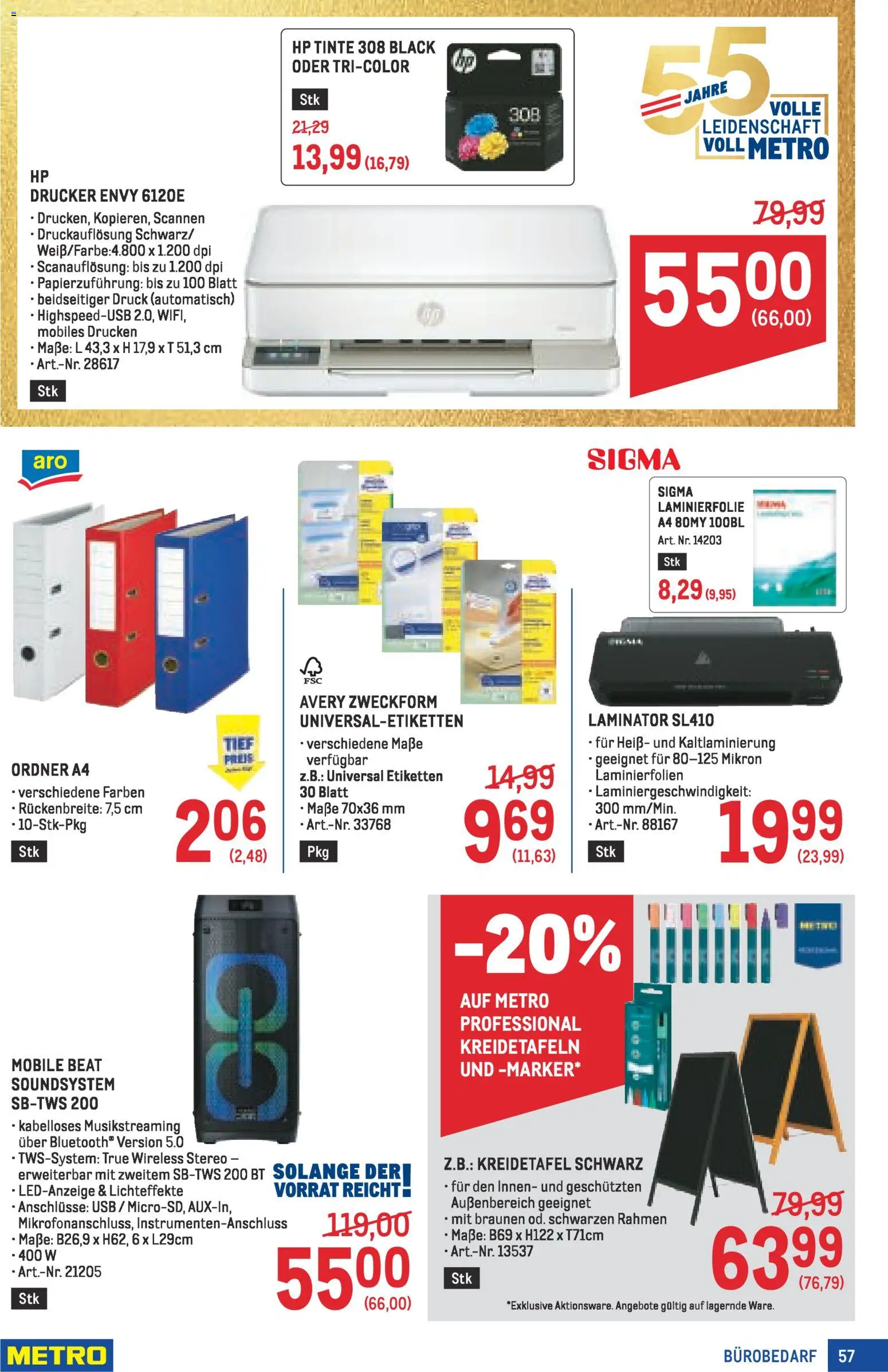 Metro angebote Profi gültig ab 16.04.2026 | Seite: 57 | Produkte: Drucker, USB, Laminator