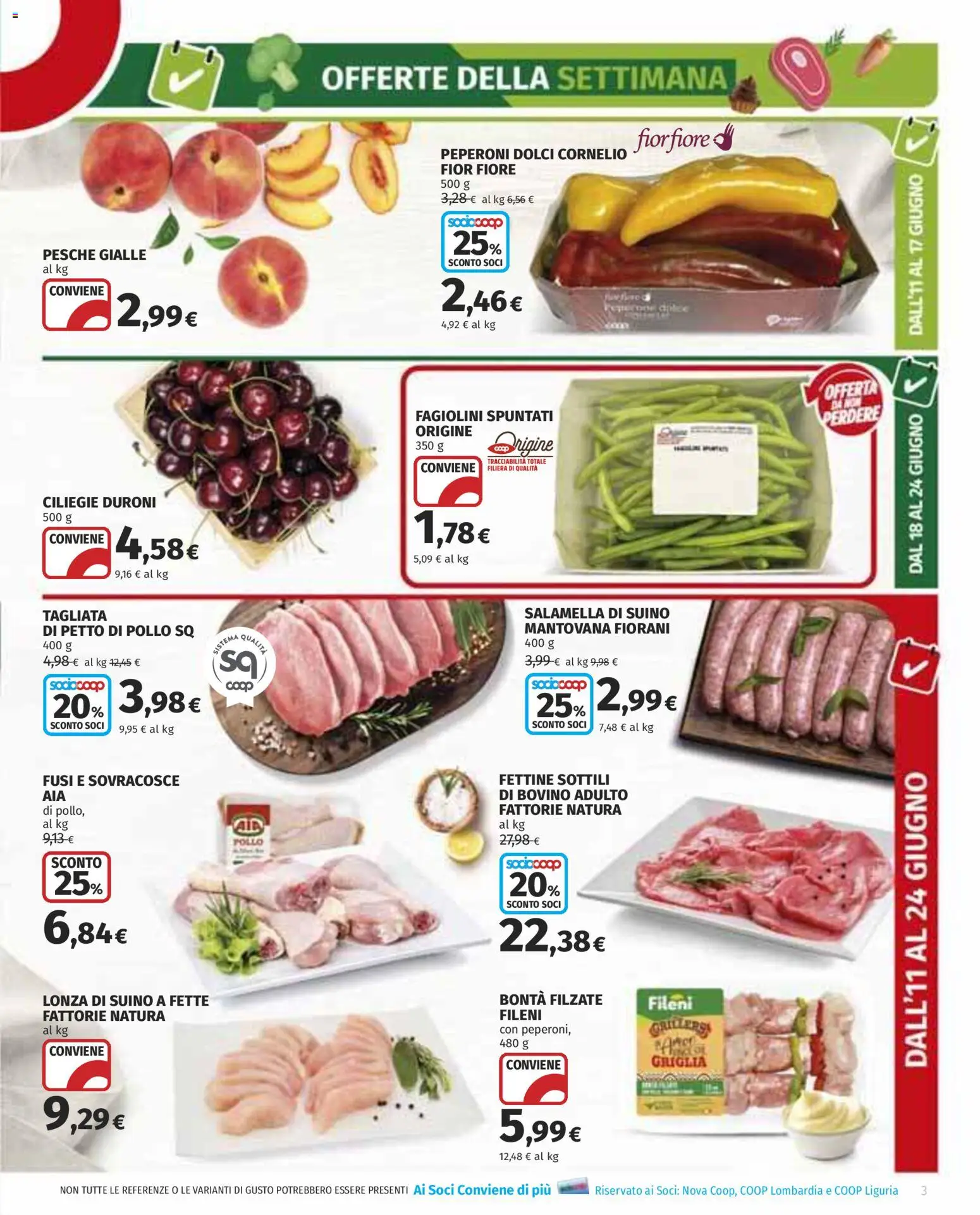 Volantino COOP del 11.06.2026 | Pagina: 3 | Prodotti: Petto di Pollo, Pollo, Suino, Griglia