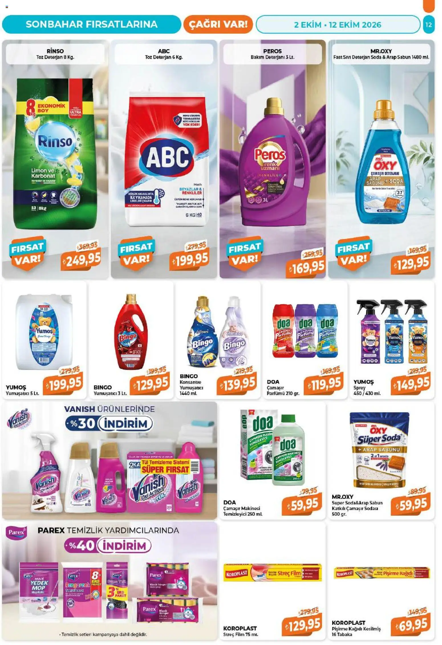 Çağrı Market - Güncel Katalog - 02 Ekim 2026 tarihinden itibaren geçerlidir | Sayfa: 12 | Ürünler: Arap sabunu, Sabun, Deterjan, Soda