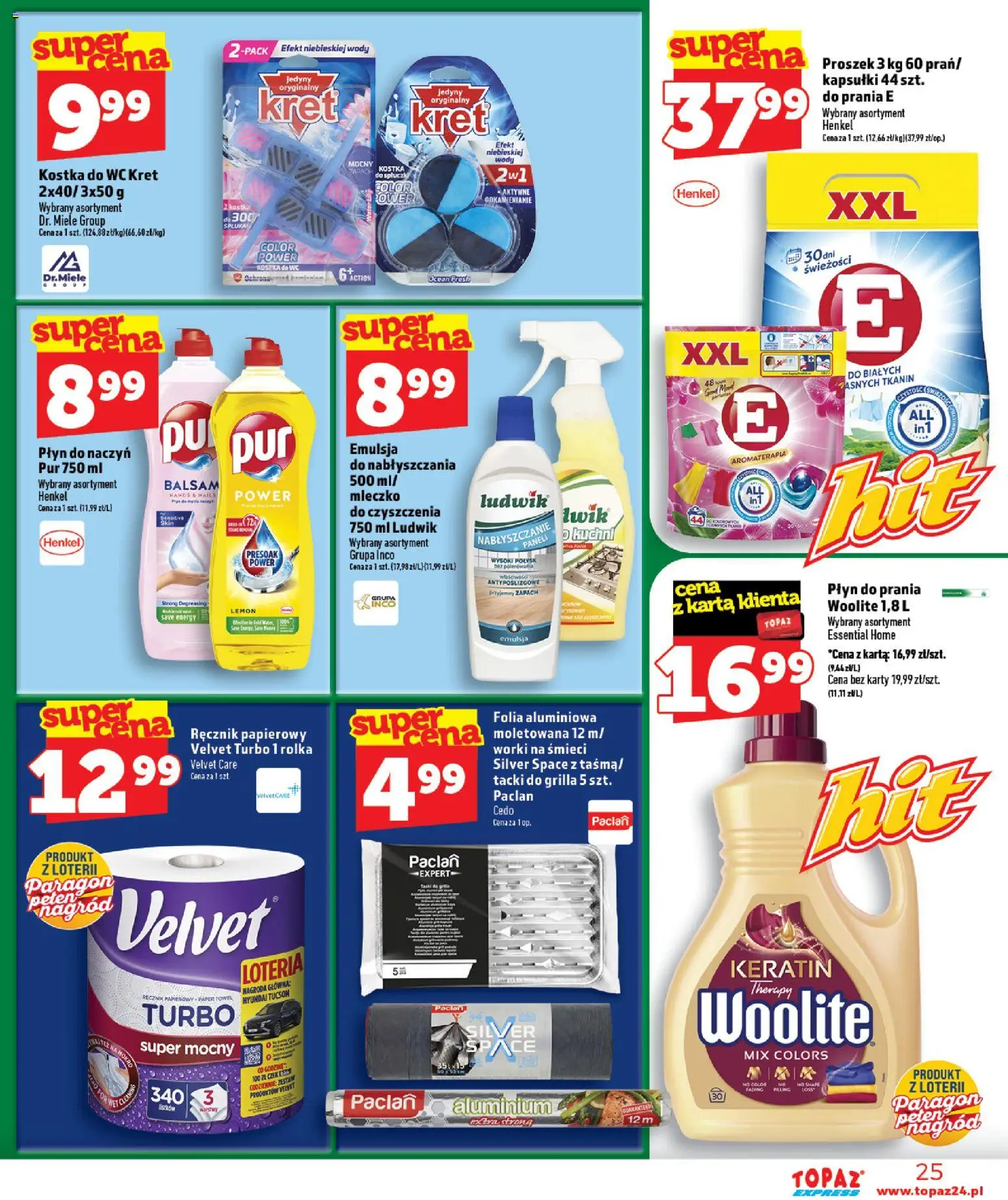 Topaz gazetka - Express od 17.09.2026 | Strona: 25 | Produkty: Worki na śmieci, Proszek, Folia, Ręcznik papierowy