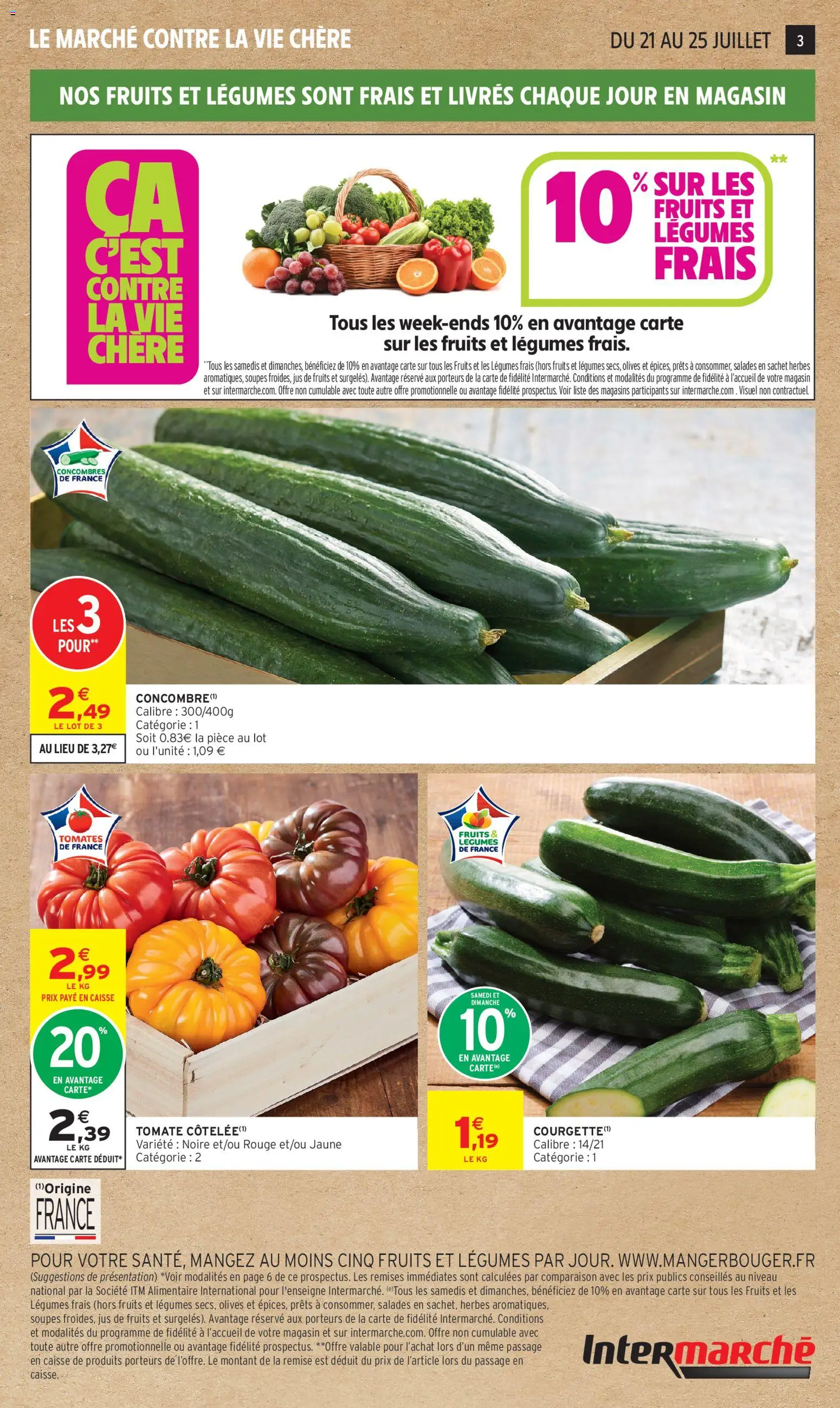 {H1} | Page: 3 | Produits: Olives, Jus, Tomates, Concombres