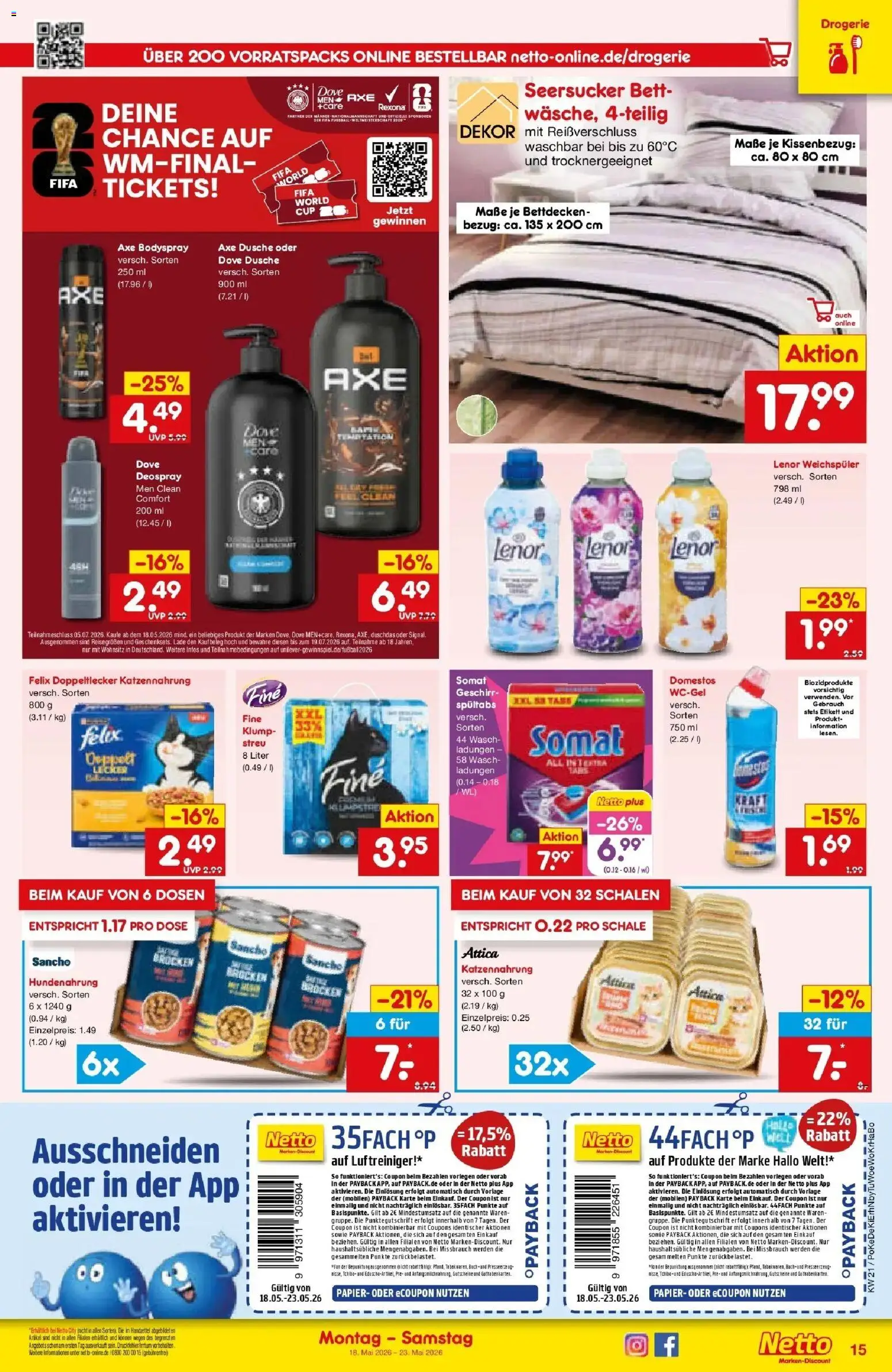 Netto Marken-Discount Prospekt Katzweiler	 – gültig ab 17.05.2026 | Seite: 15 | Produkte: Luftreiniger, Bett, Weichspüler, Axe