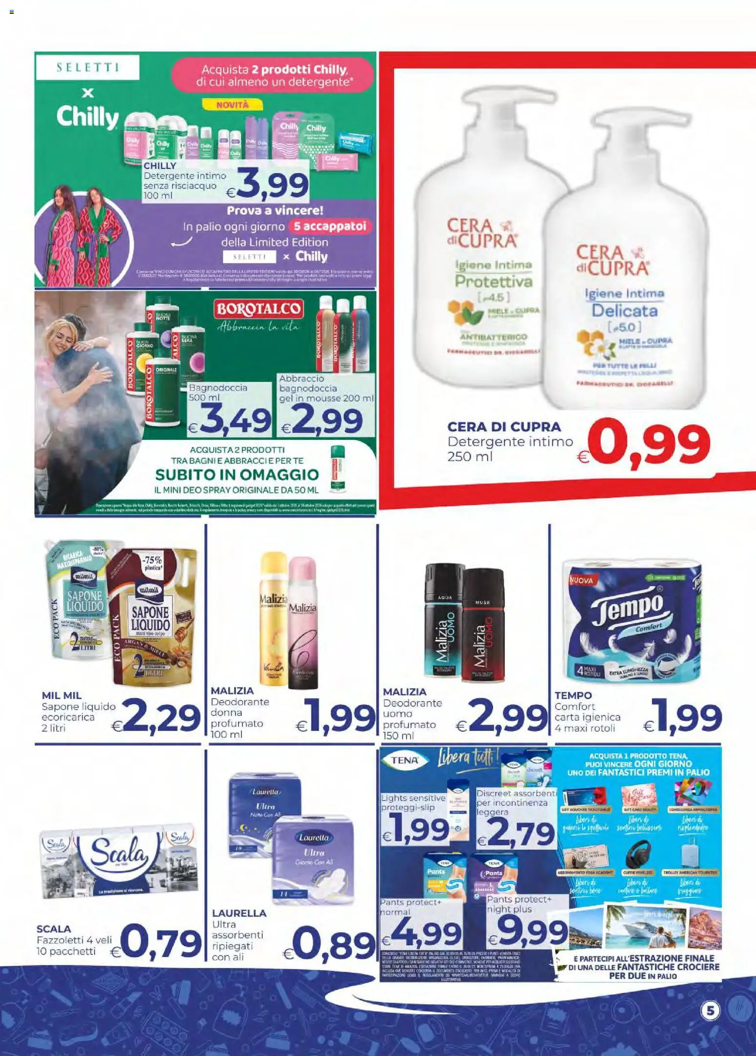 Volantino Pilato del 06/10/2026 | Pagina: 5 | Prodotti: Deodorante, Fazzoletti, Intimo, Talco