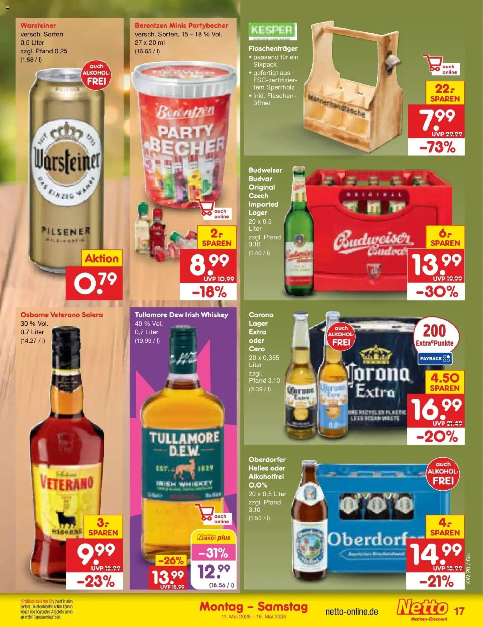 Netto Marken-Discount Prospekt Augustusburg	 – gültig ab 10.05.2026 | Seite: 22 | Produkte: Osborne, Warsteiner, Budweiser, Berentzen