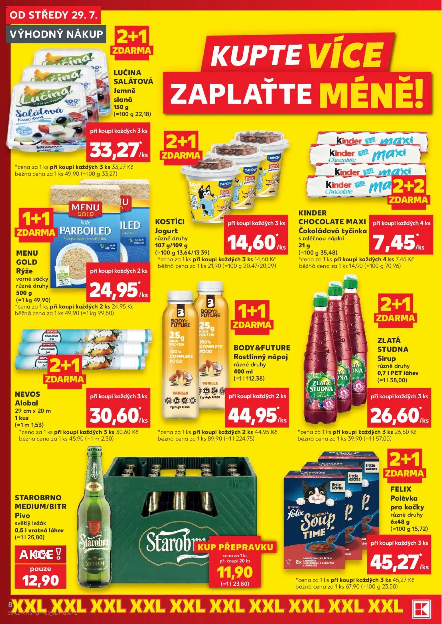 Kaufland leták - Plzeň Bory od 29.07.2026 | Strana: 8 | Produkty: Kostici, Lučina, Rýže, Protein