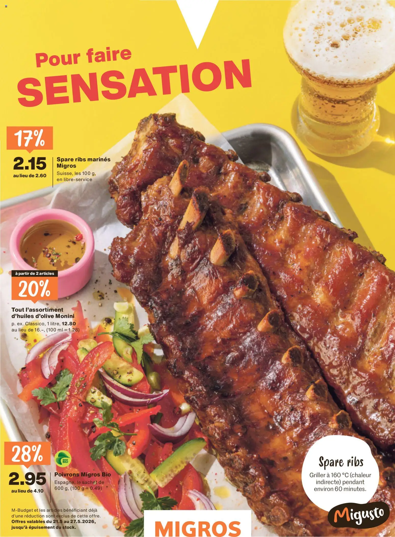 Migros aktionen Magazine FR – gültig ab 19.05.2026 | Seite: 3 | Produkte: Spare Ribs, Griller