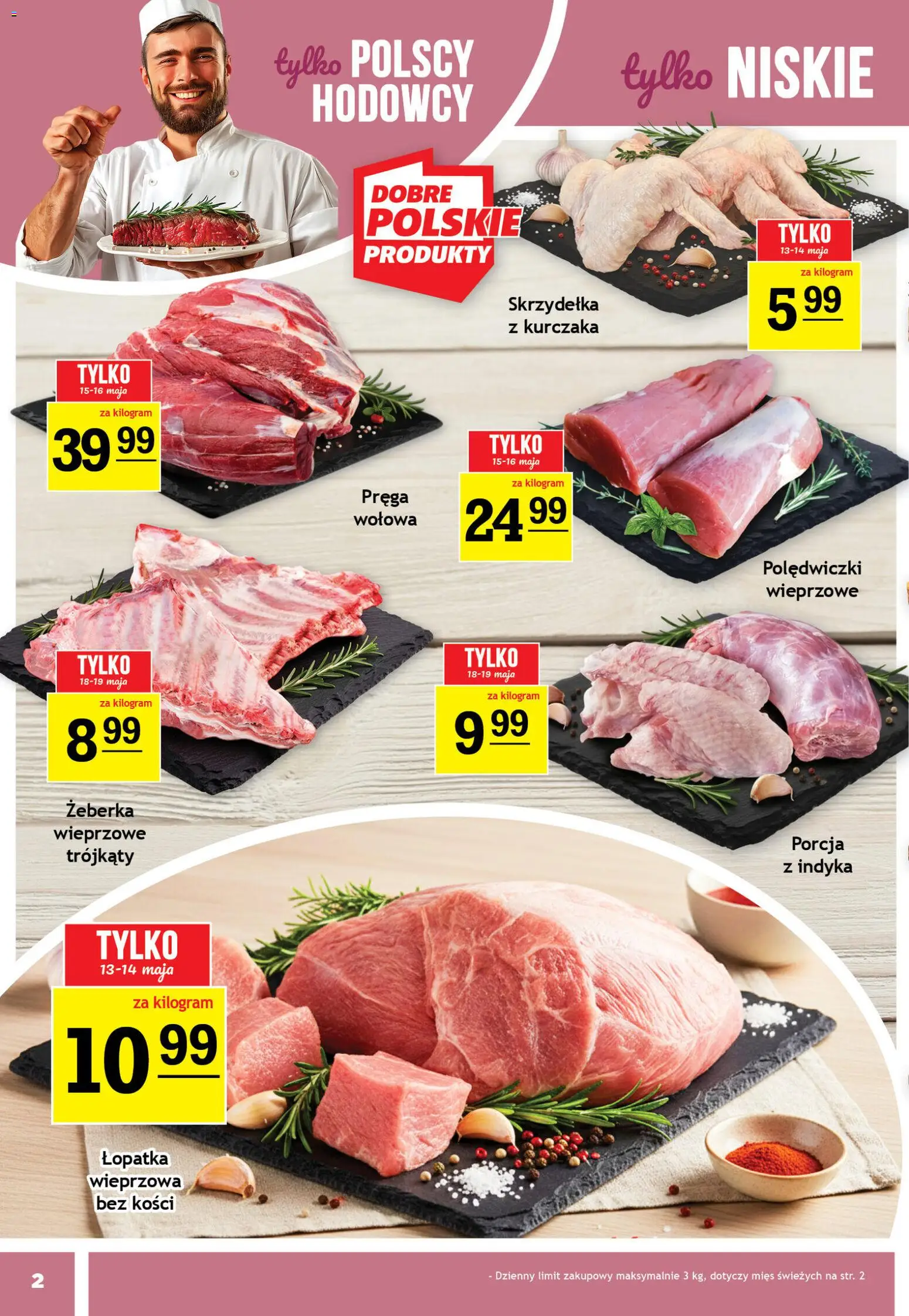 Gram Market gazetka od 13.05.2026 | Strona: 2 | Produkty: Polędwiczki wieprzowe, Łopatka wieprzowa