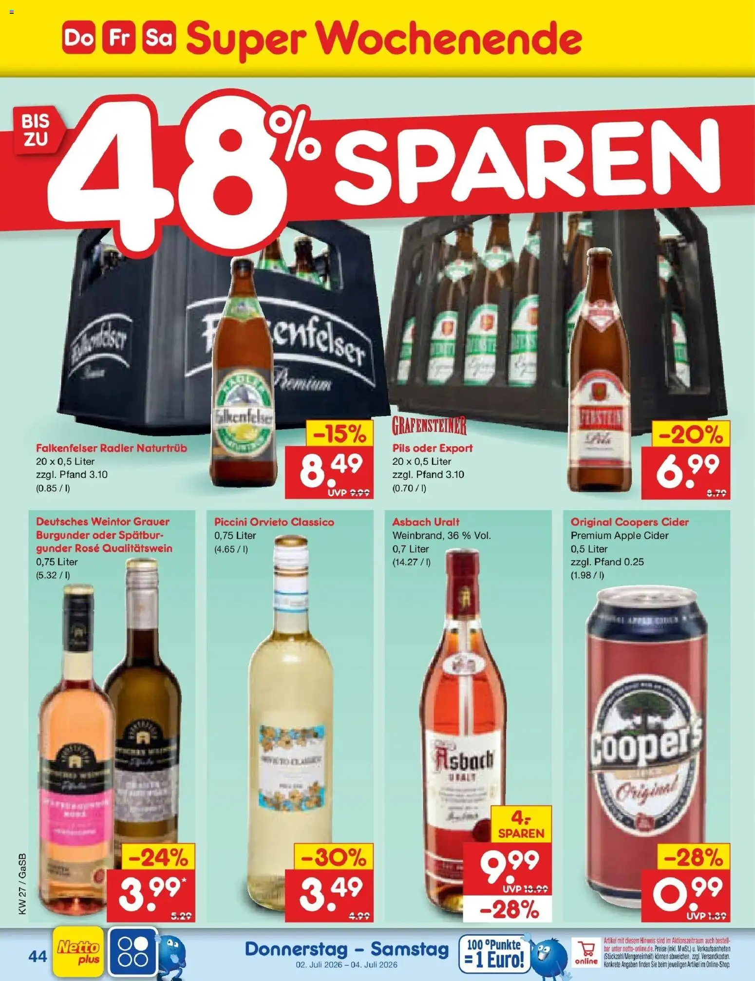 Netto Marken-Discount Prospekt Bremen-Lesum – gültig ab 29.06.2026 | Seite: 64 | Produkte: Pils, Apple, Radler, Asbach