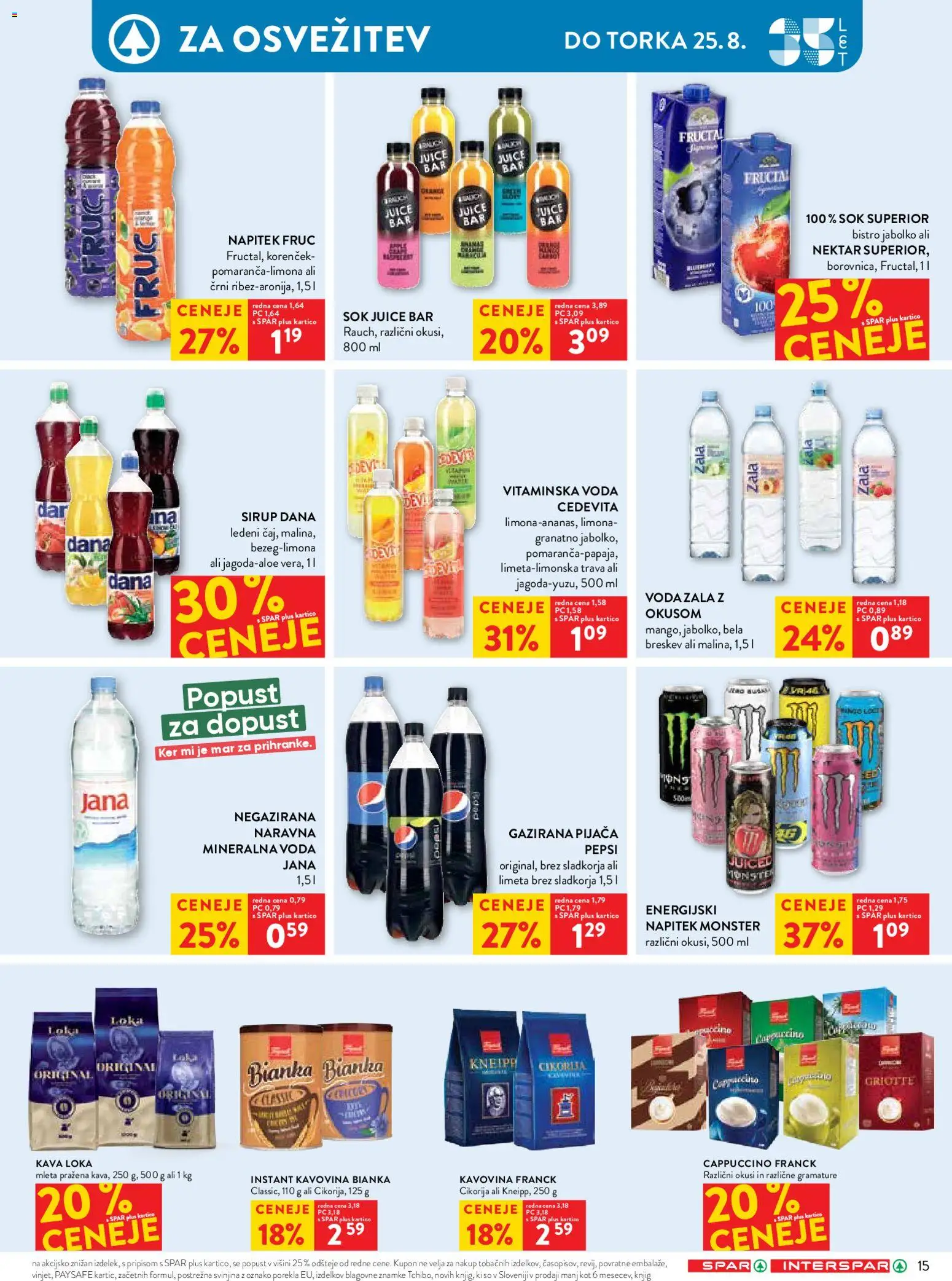Novi Spar katalog ponudbe – veljaven od 19.08.2026 | Stran: 29 | Izdelki: Limeta, Sirup, Limona, Breskev