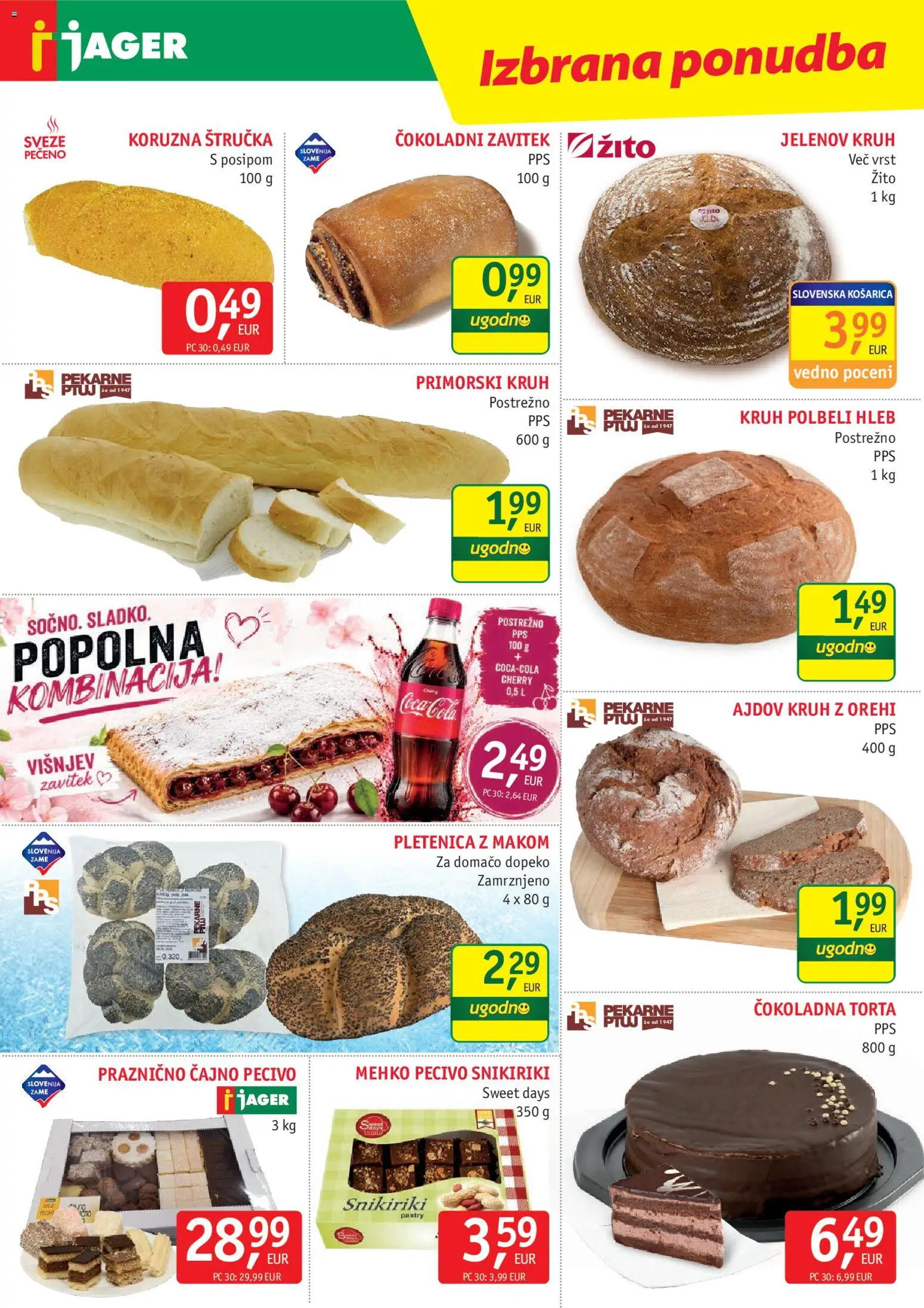 Novi Jager katalog ponudbe – veljaven od 20.05.2026 | Stran: 6 | Izdelki: Štručka, Torta, Kruh
