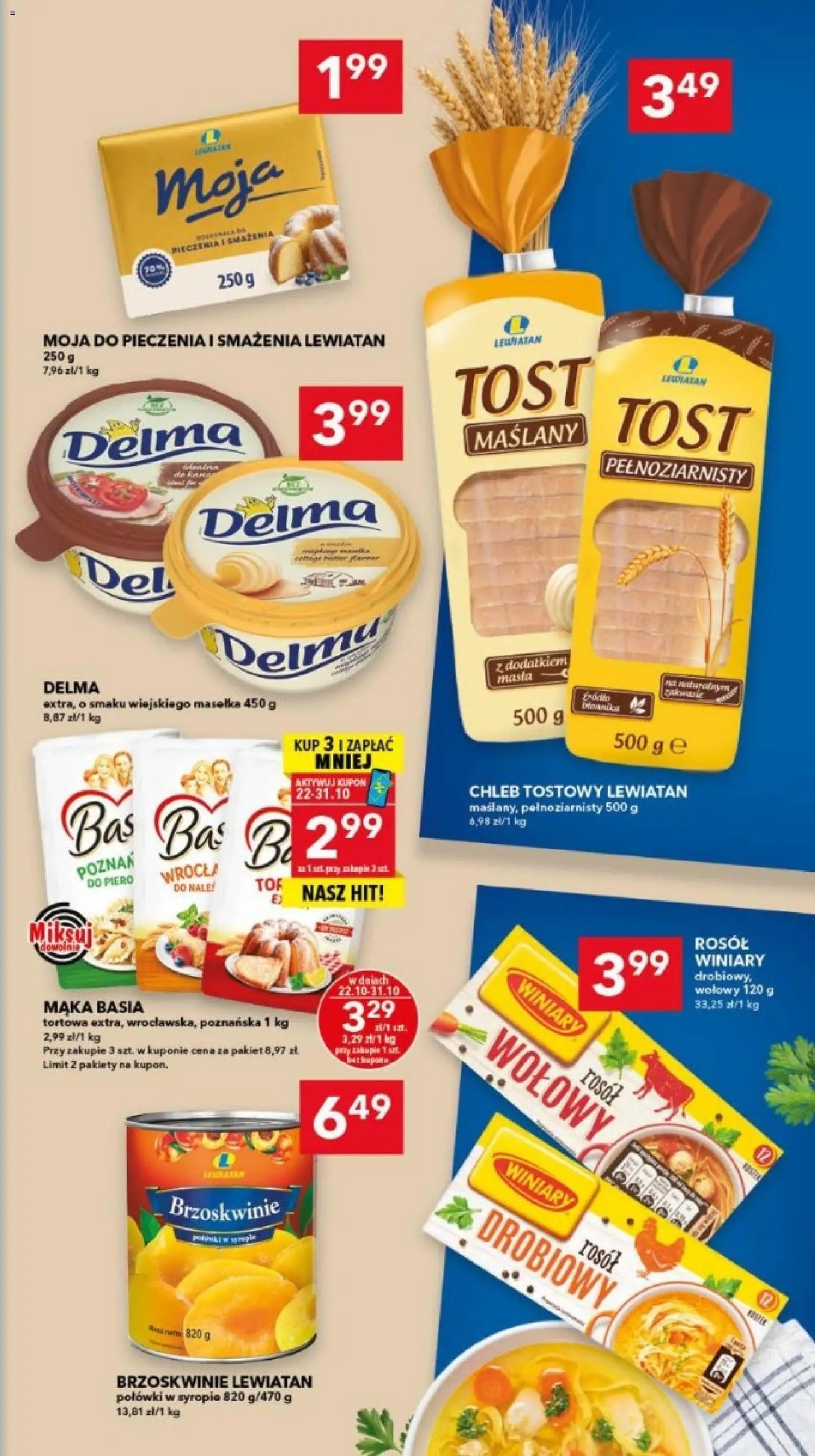 Lewiatan gazetka - Szczecin od 22.10.2026 | Strona: 7 | Produkty: Chleb tostowy, Mąka basia, Chleb, Mąka