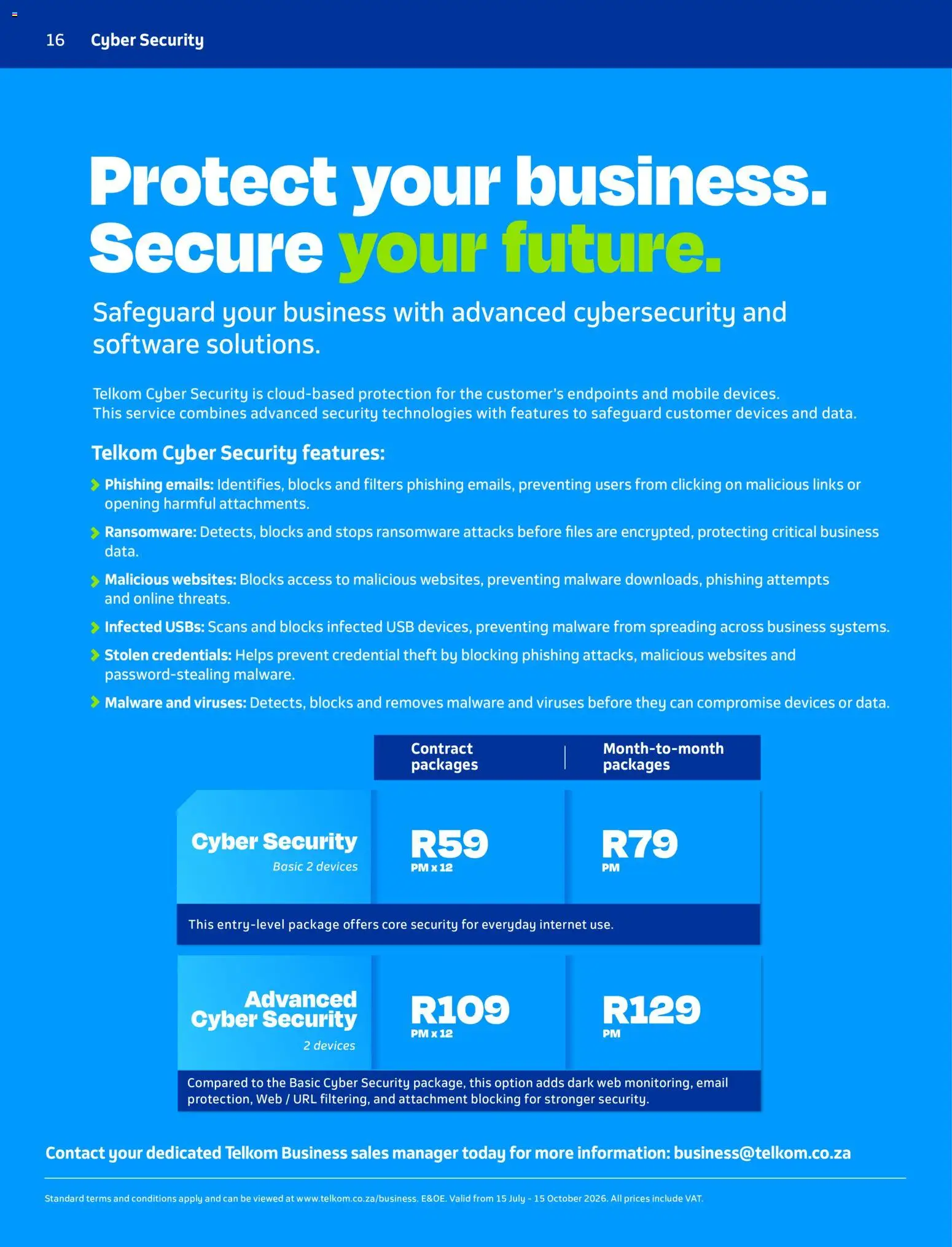New Telkom catalogue – valid from 15/07/2026 | Page: 16 | Products: Data, USB