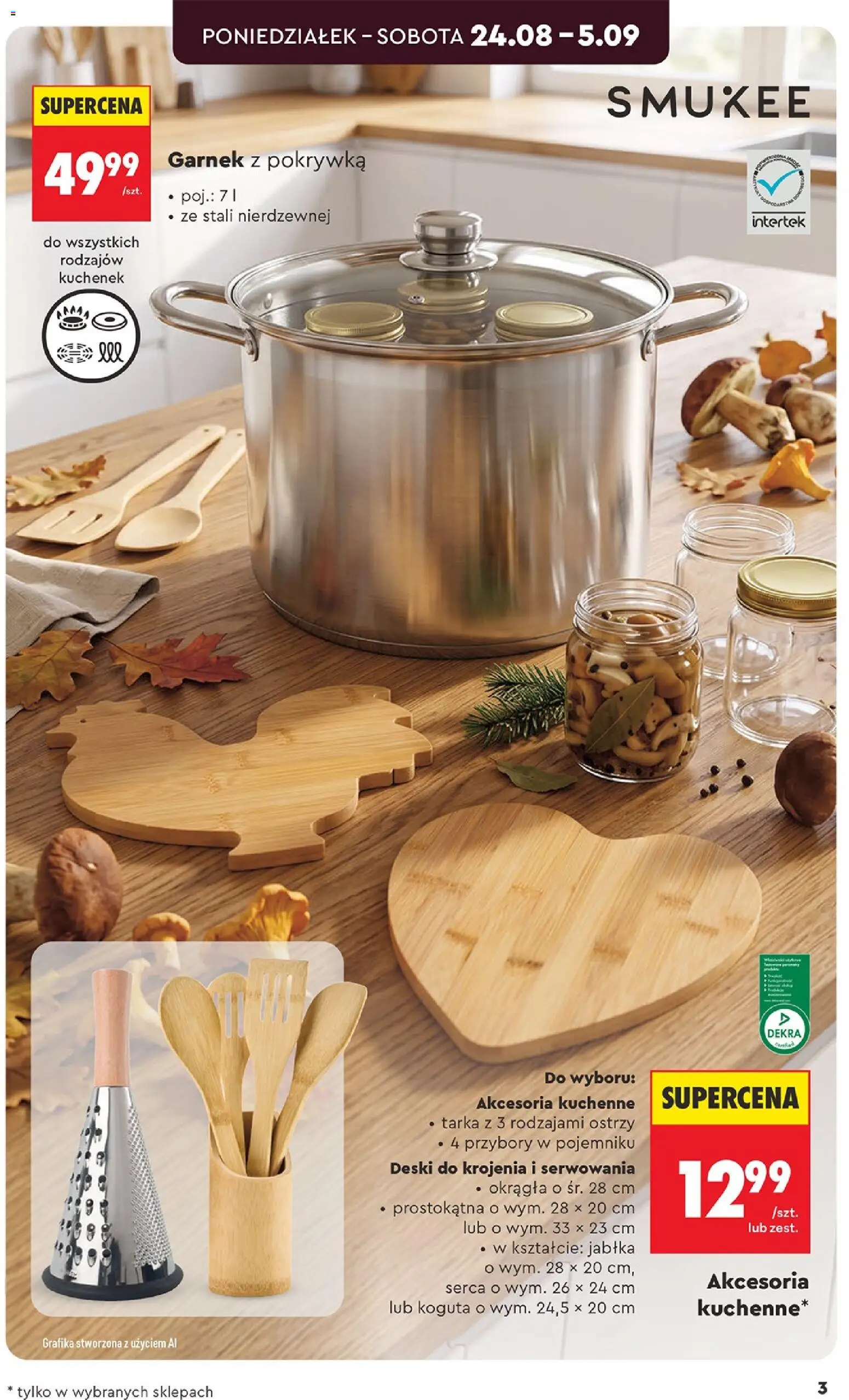 Biedronka gazetka - Hity i inspiracje od 24.08.2026 | Strona: 3 | Produkty: Tarka, Garnek, Jabłka