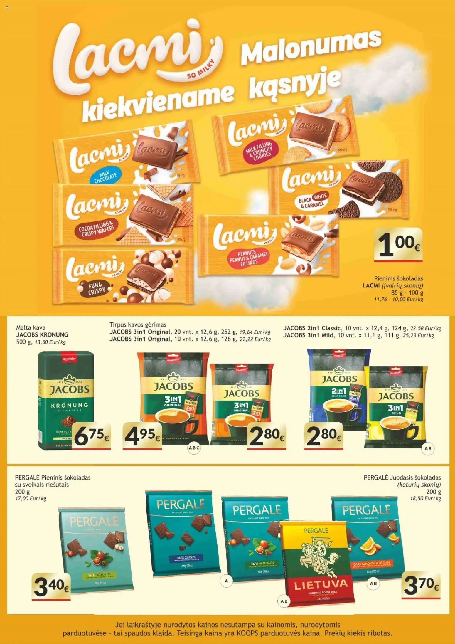 Koops akcijos nuo 2026.10.05 | Puslapis: 7 | Prekių: Kava, Šokoladas