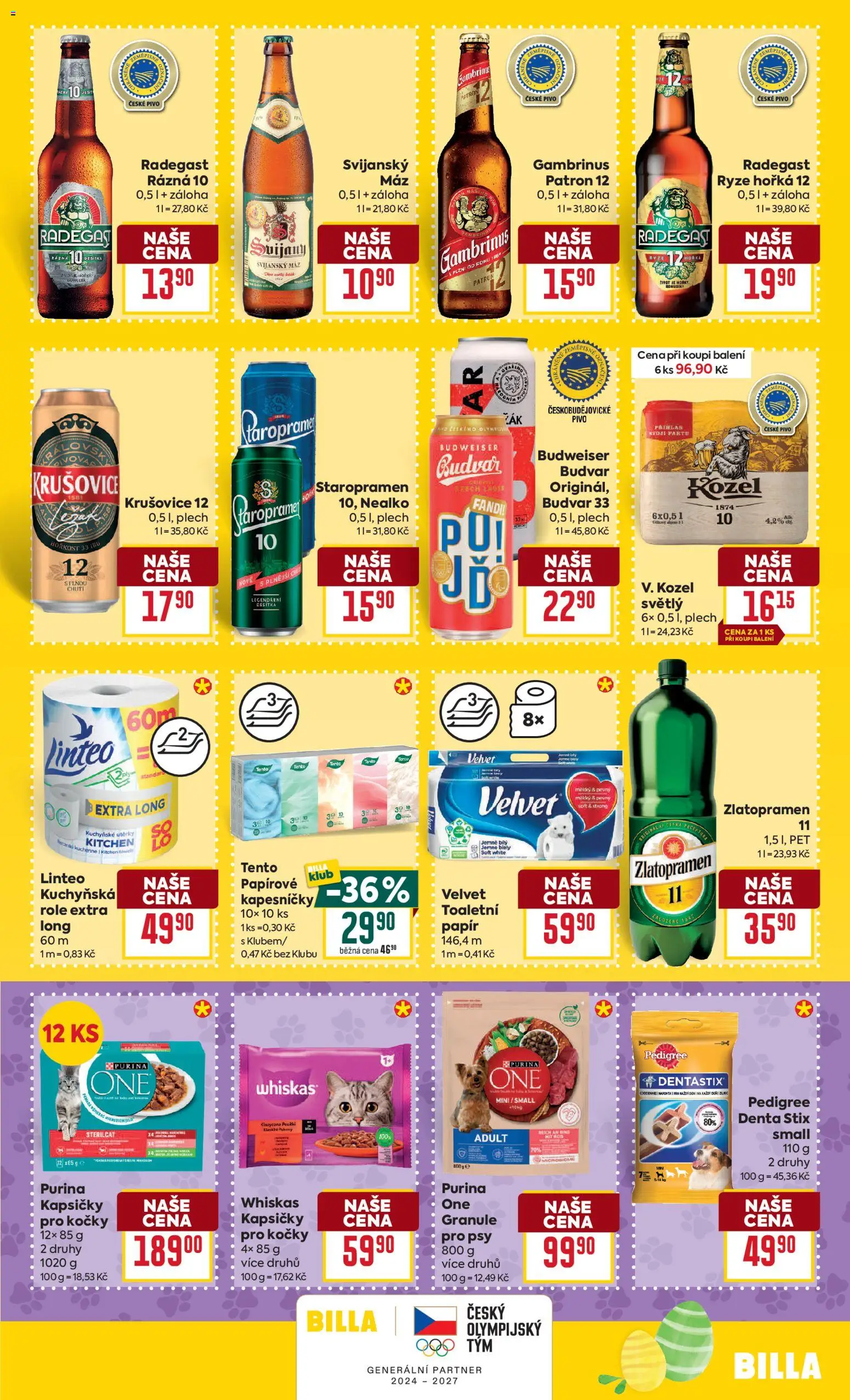 Billa Velký leták od 04.03.2026 | Strana: 27 | Produkty: Purina, Whiskas, Kuchyňské utěrky, Krušovice 12