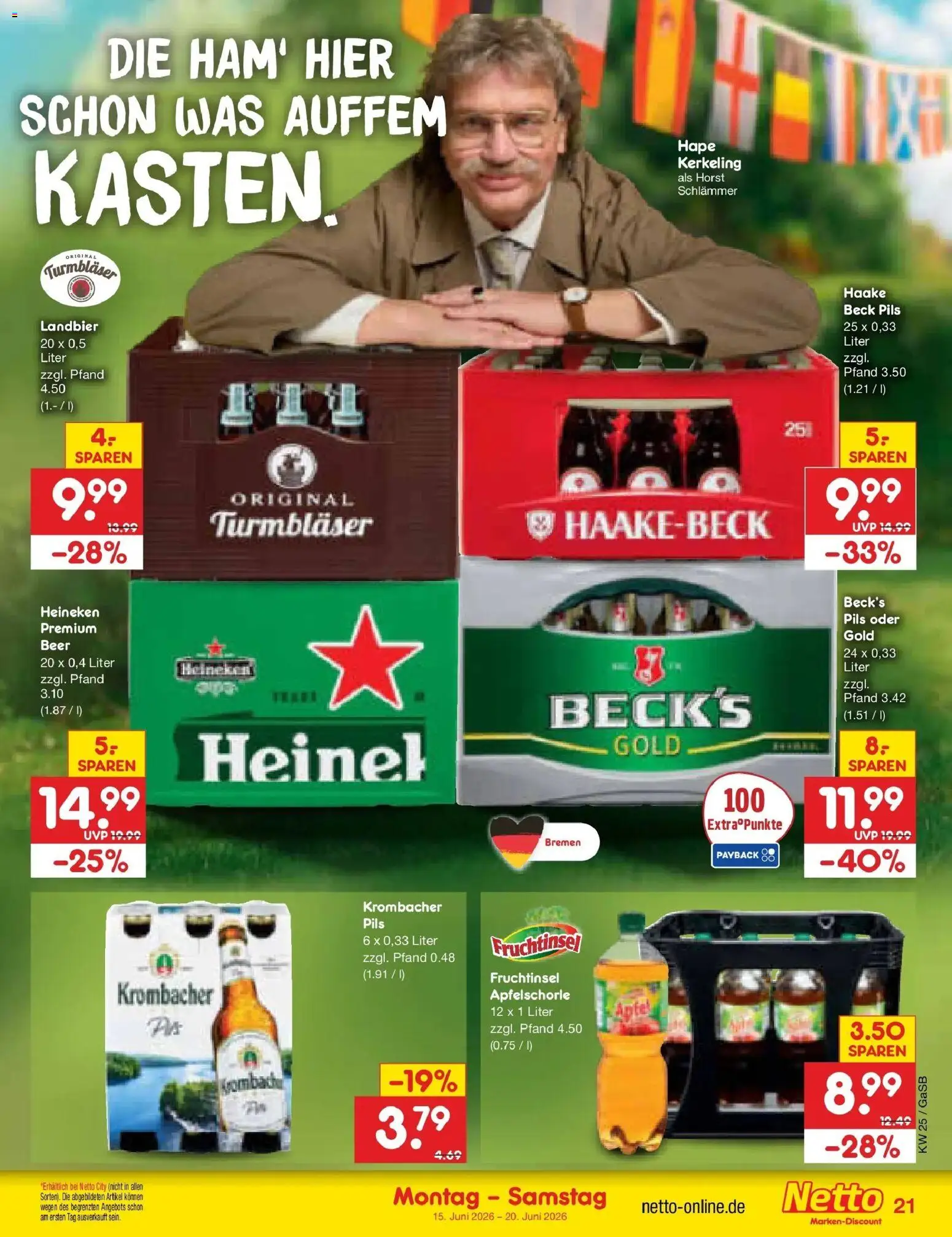 Netto Marken-Discount Prospekt Bremen-Lesum – gültig ab 15.06.2026 | Seite: 27 | Produkte: Pils, Heineken, Krombacher
