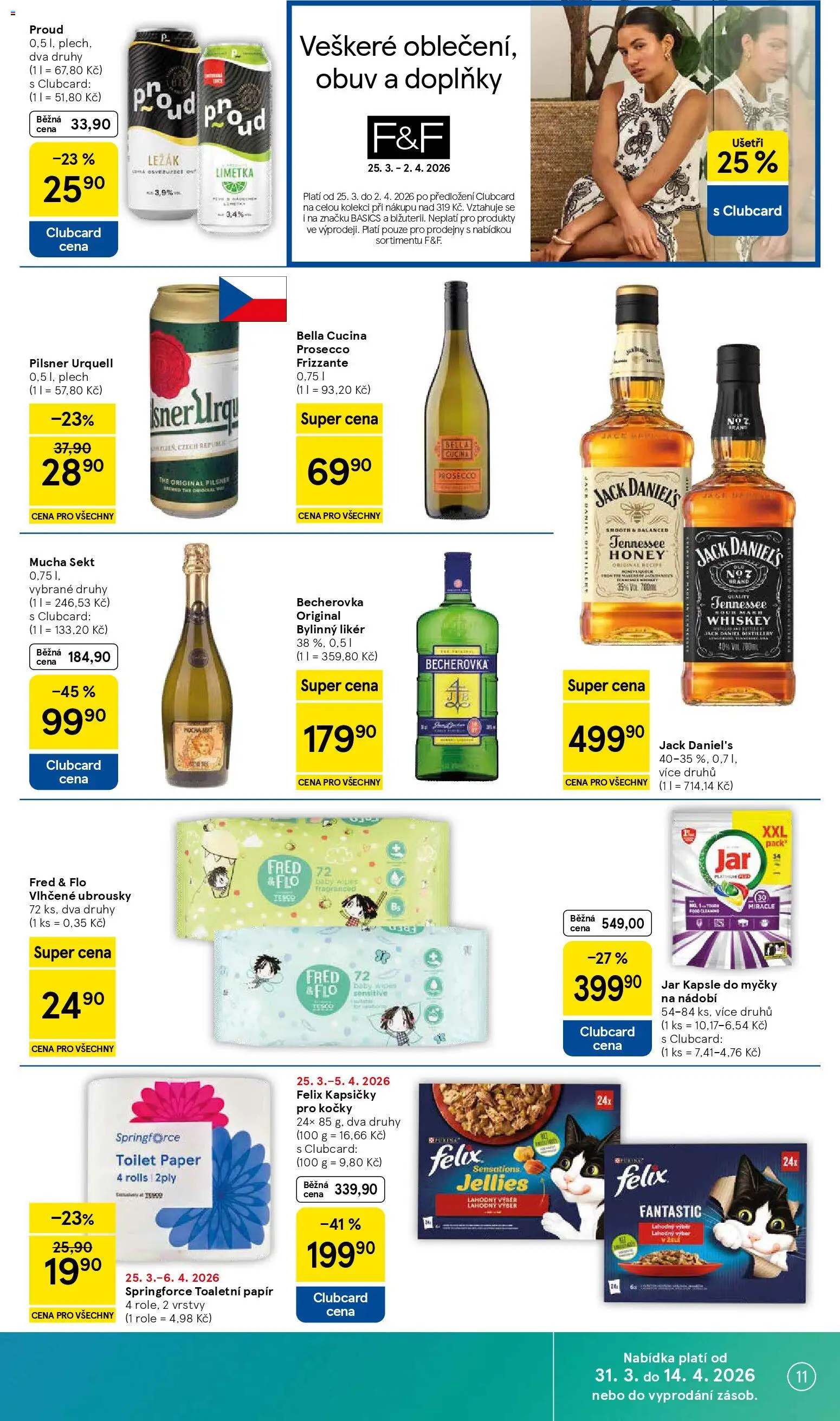 Tesco leták - Hypermarket od 31.03.2026 | Strana: 11 | Produkty: Nádobí, Kapsle, Felix kapsičky, Mucha sekt