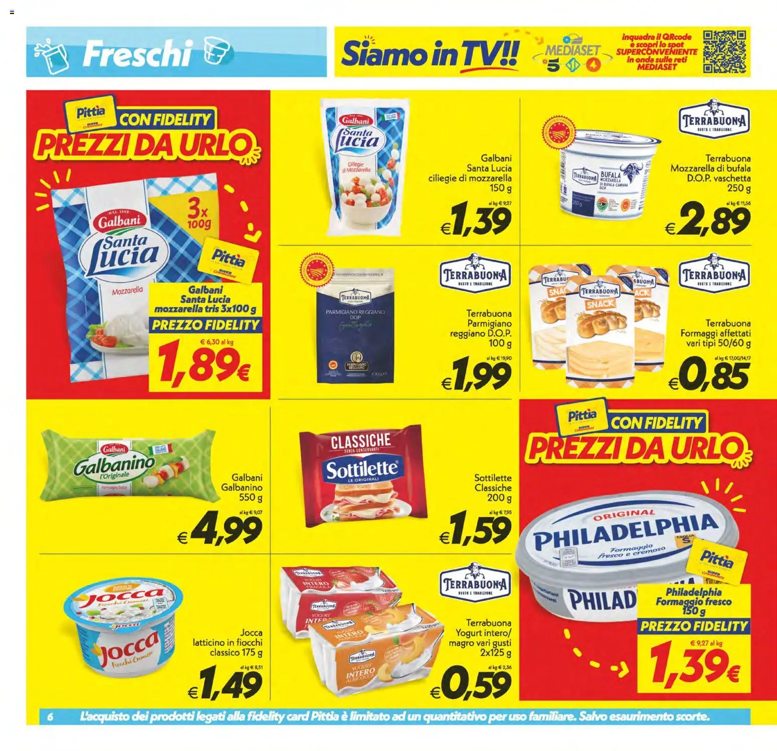 Volantino SuperConveniente del 29.05.2026 | Pagina: 6 | Prodotti: Yogurt, Fiocchi, Mozzarella, TV