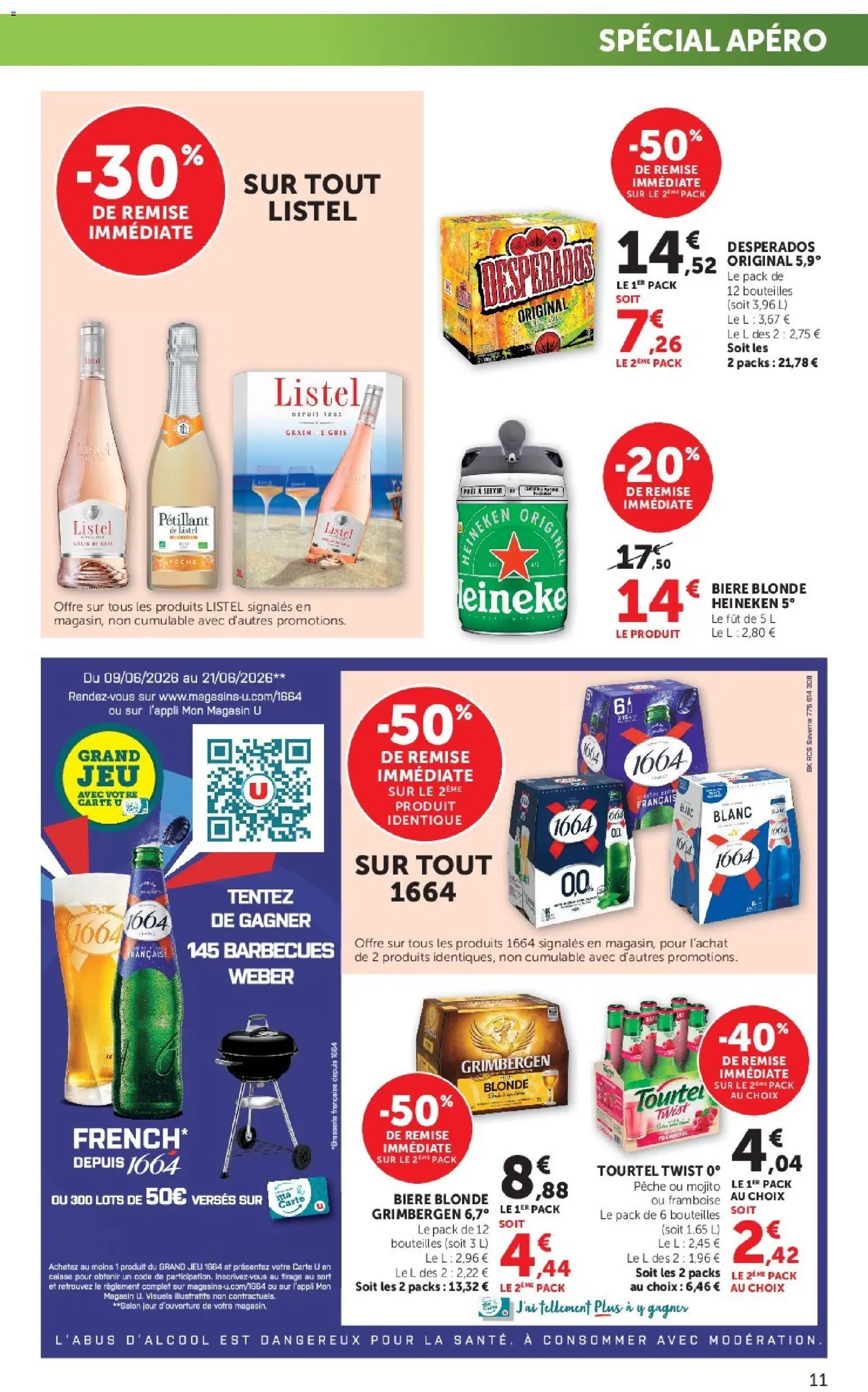 {H1} | Page: 11 | Produits: Desperados, Framboise, Pêche, Heineken