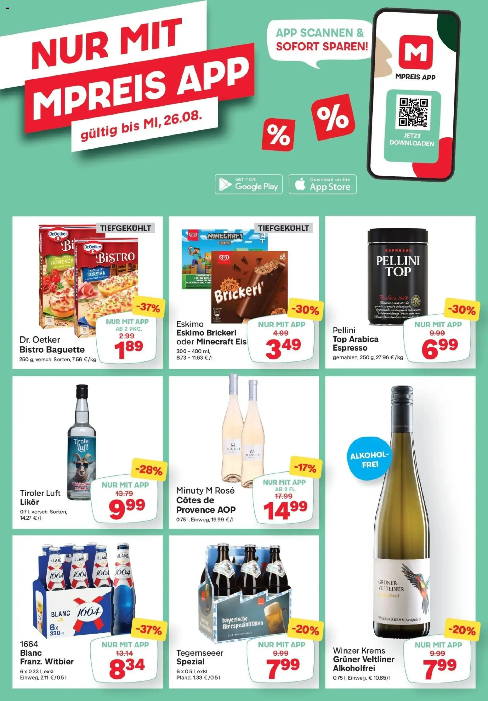 MPREIS Pfunds von 13.08.2026 - Aktuelle Angebote | Seite: 14 | Produkte: Eis, Baguette