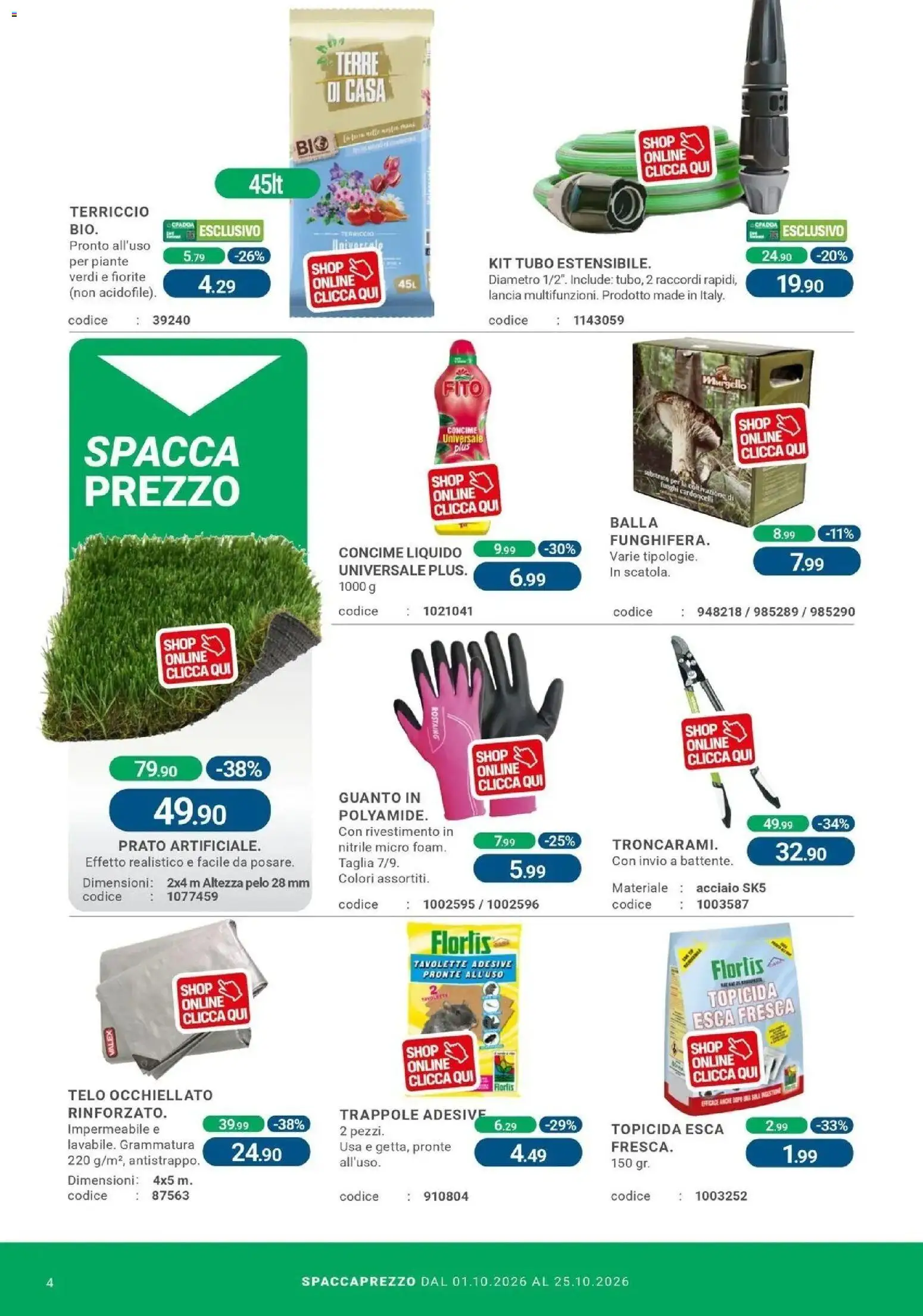 Volantino CFadda del 01/10/2026 | Pagina: 4 | Prodotti: Concime, Tubo, Funghi, Terriccio