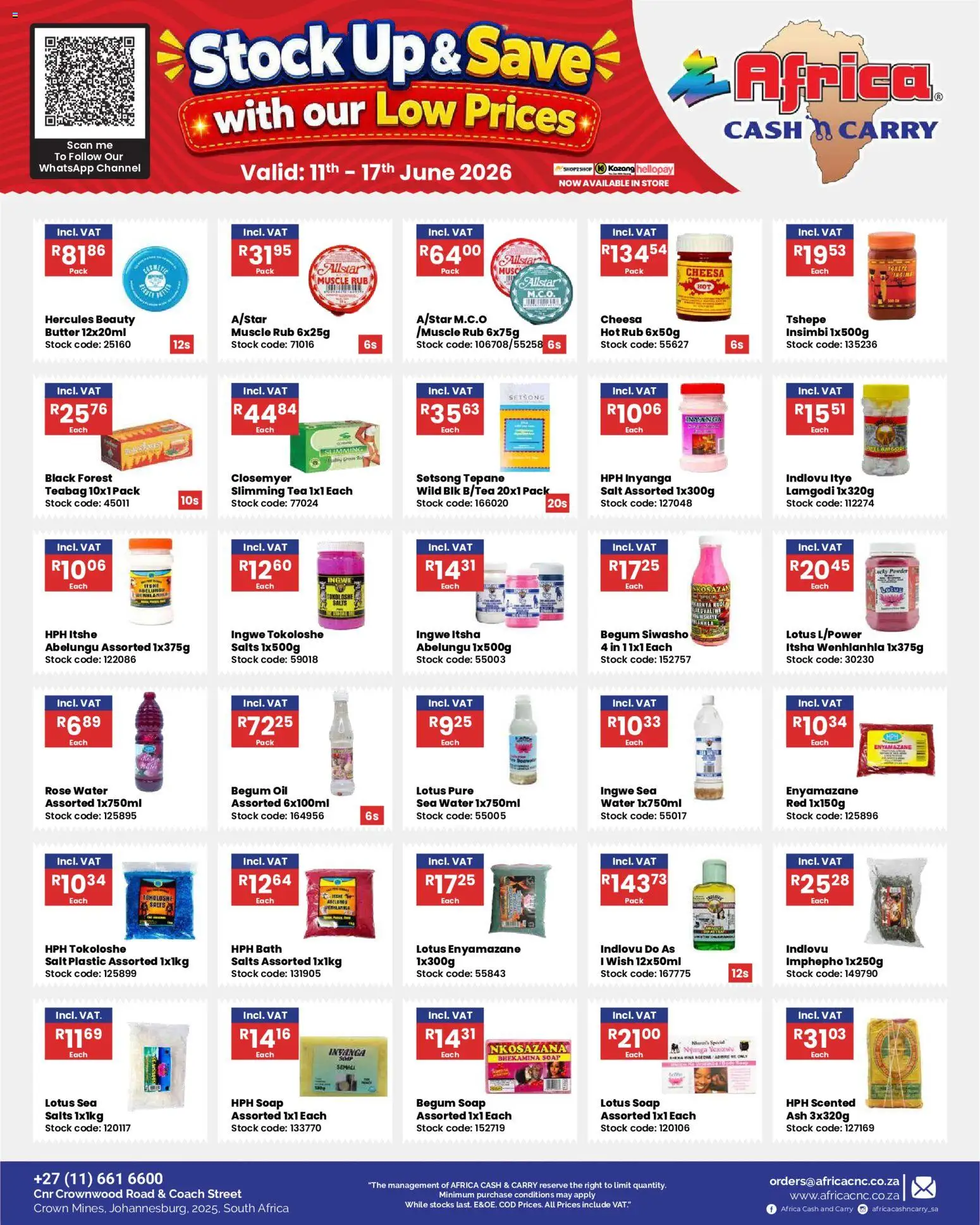 New Africa Cash & Carry catalogue – valid from 11.06.2026 | Page: 24 | Products: Butter, Oil, Water, Salt