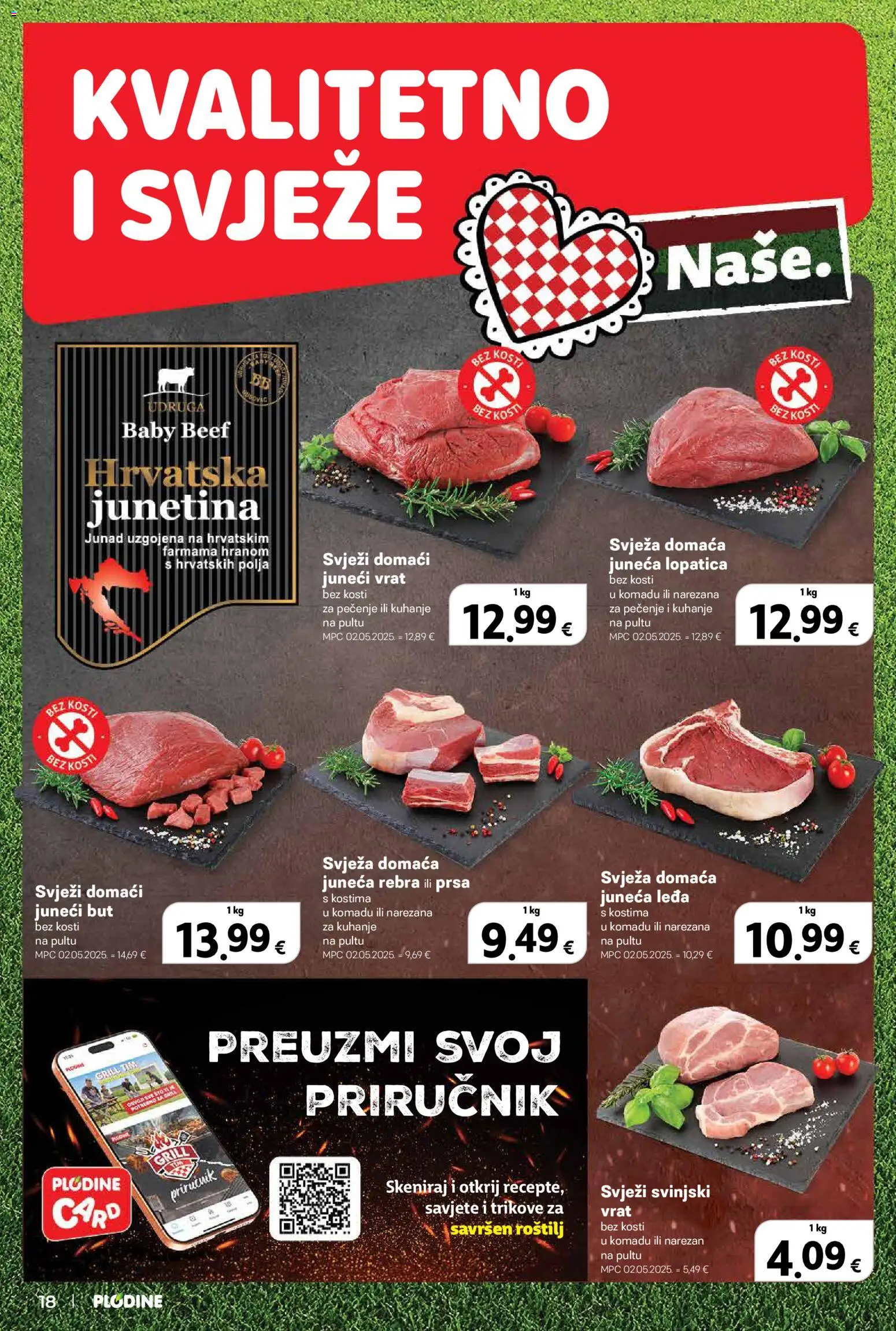 Plodine katalog | vrijedi od 18.06.2026 | Stranica: 18 | Proizvodi: Roštilj, Svinjski vrat, Junetina, Lopatica