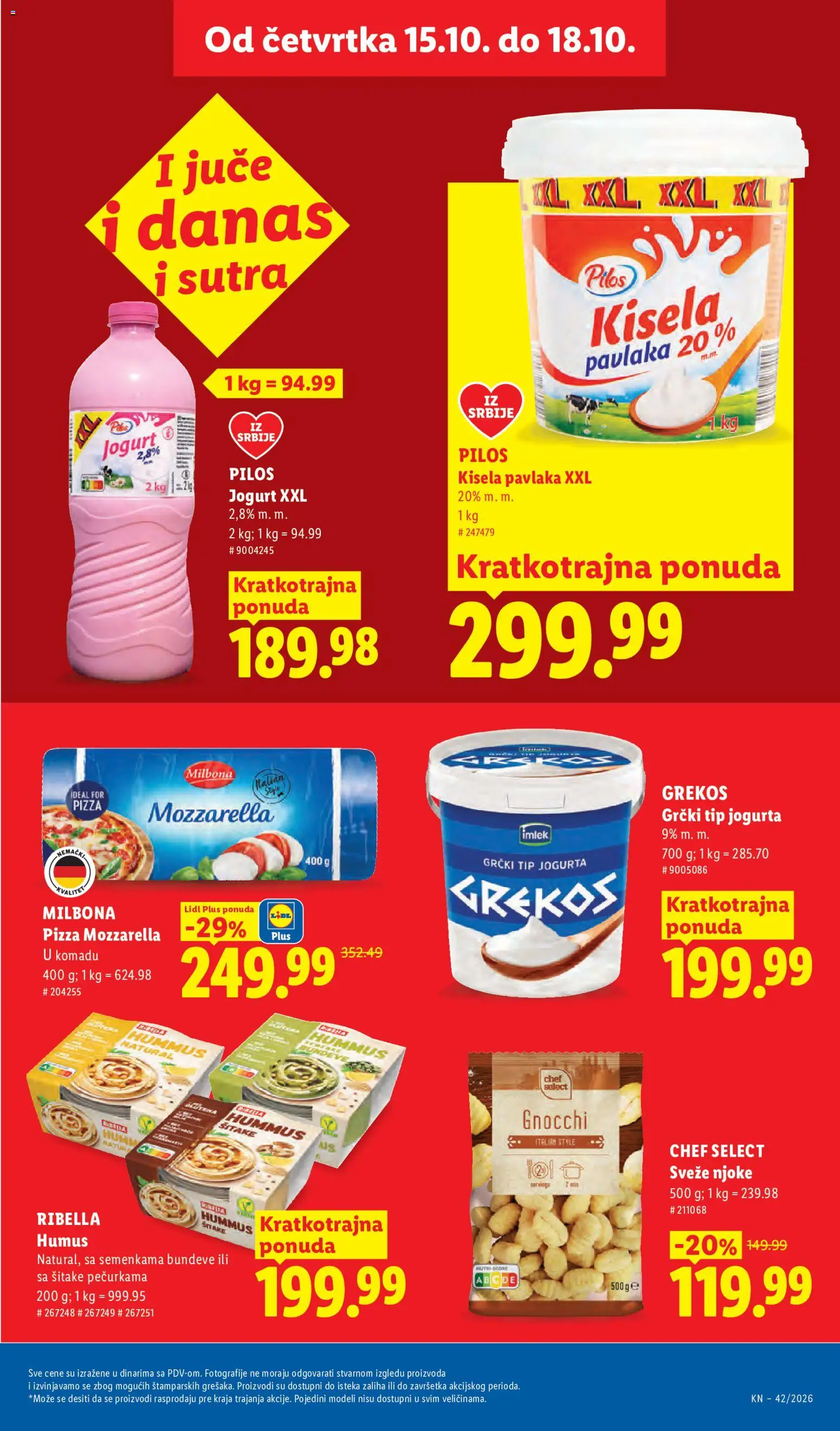 Lidl katalog - važi od 15.10.2026 | Strana: 29 | Proizvode: Kisela pavlaka, Njoke, Hummus, Pavlaka