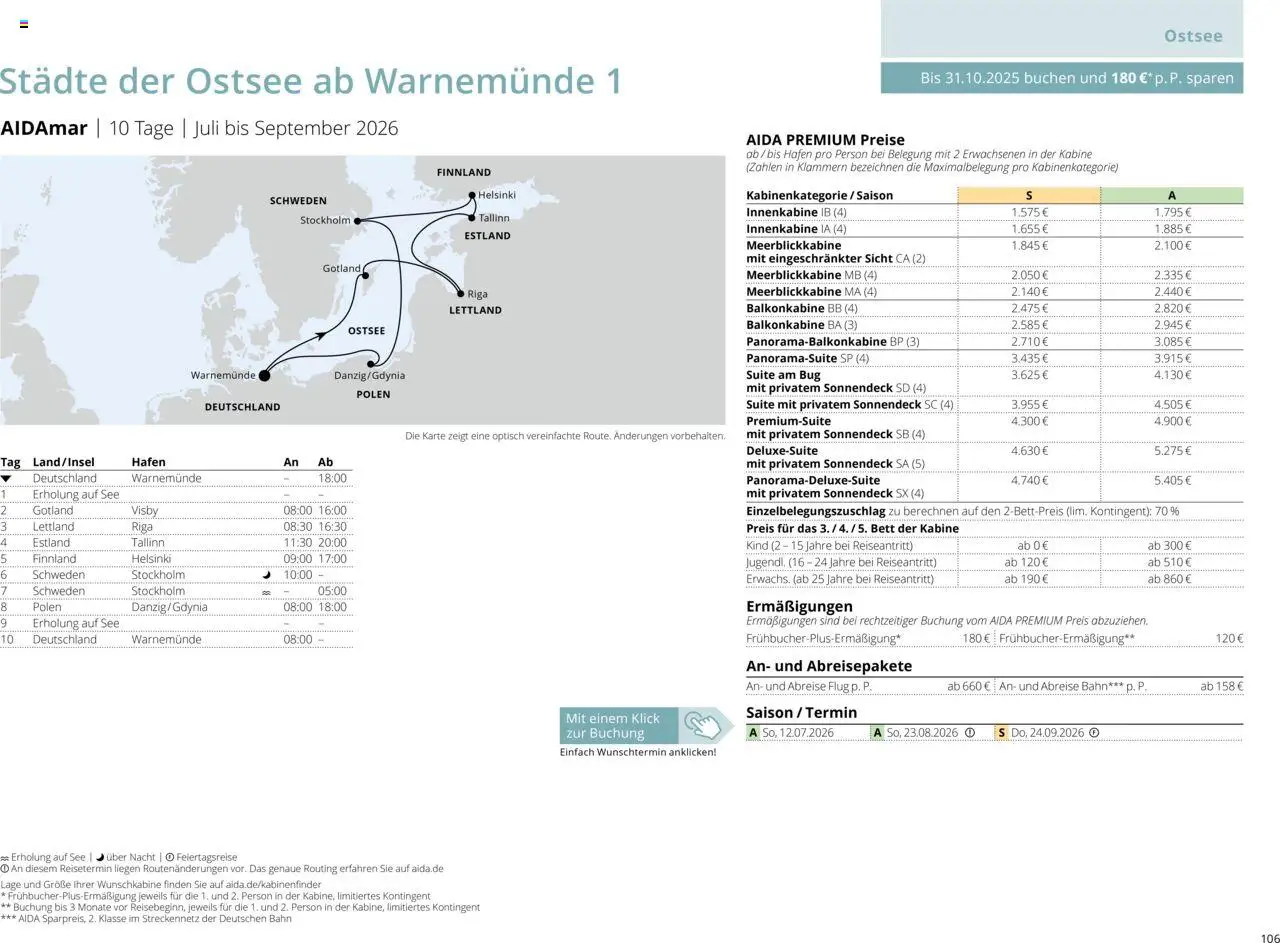 Aida Sommer 2026 – gültig ab 01.03.2026 | Seite: 106 | Produkte: Bett