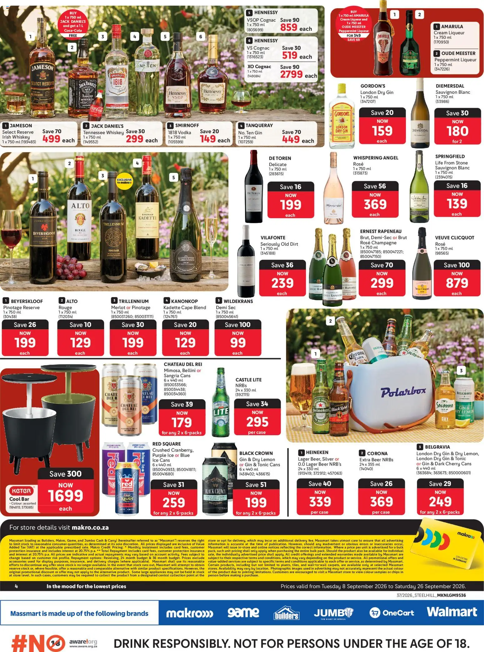 New Makro catalogue – valid from 08/09/2026 | Page: 4 | Products: Heineken, Vodka, Stock, Lemon