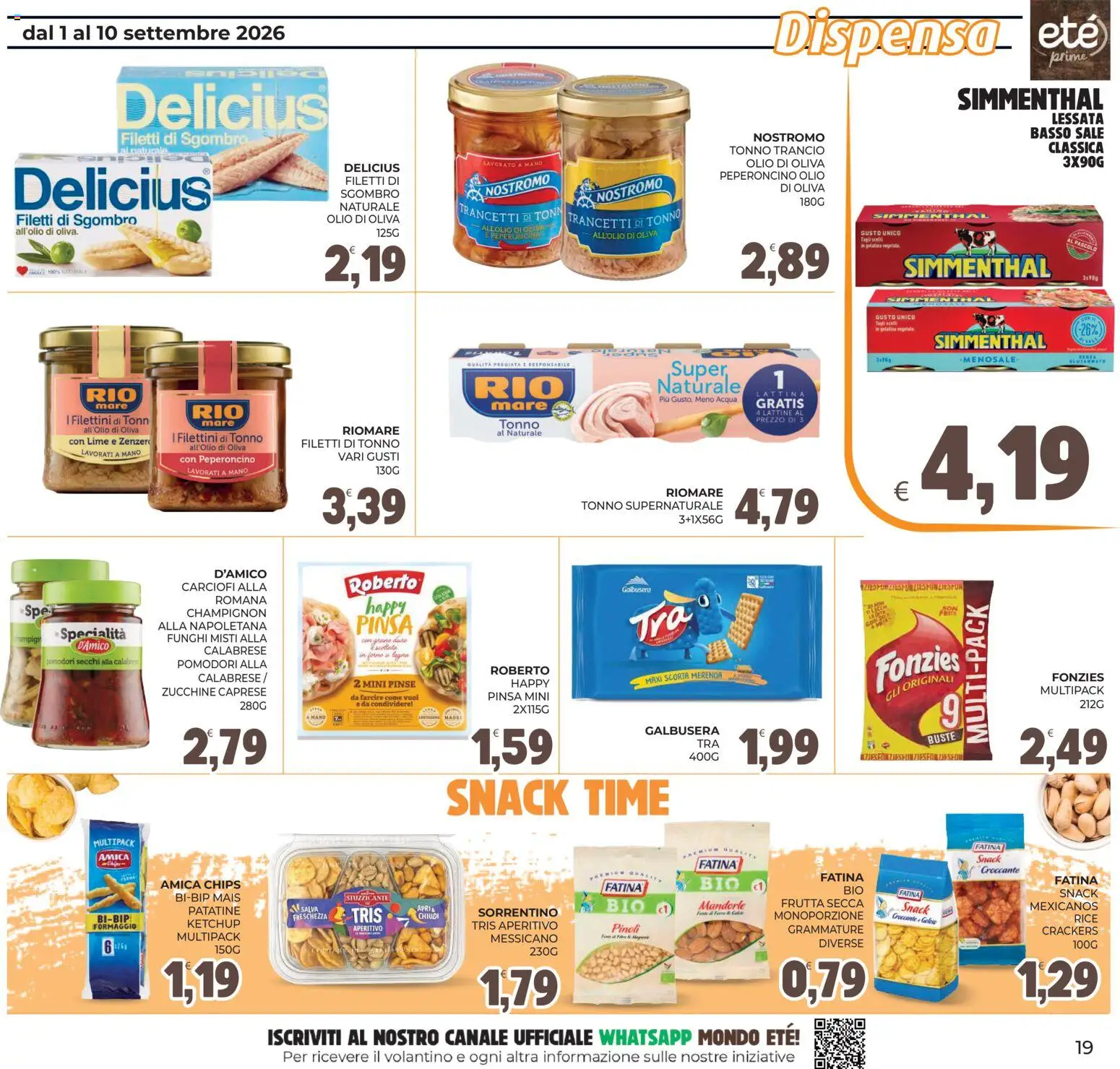 Volantino Eté del 01/09/2026 | Pagina: 19 | Prodotti: Frutta, Peperoncino, Mandorle, Zucchine