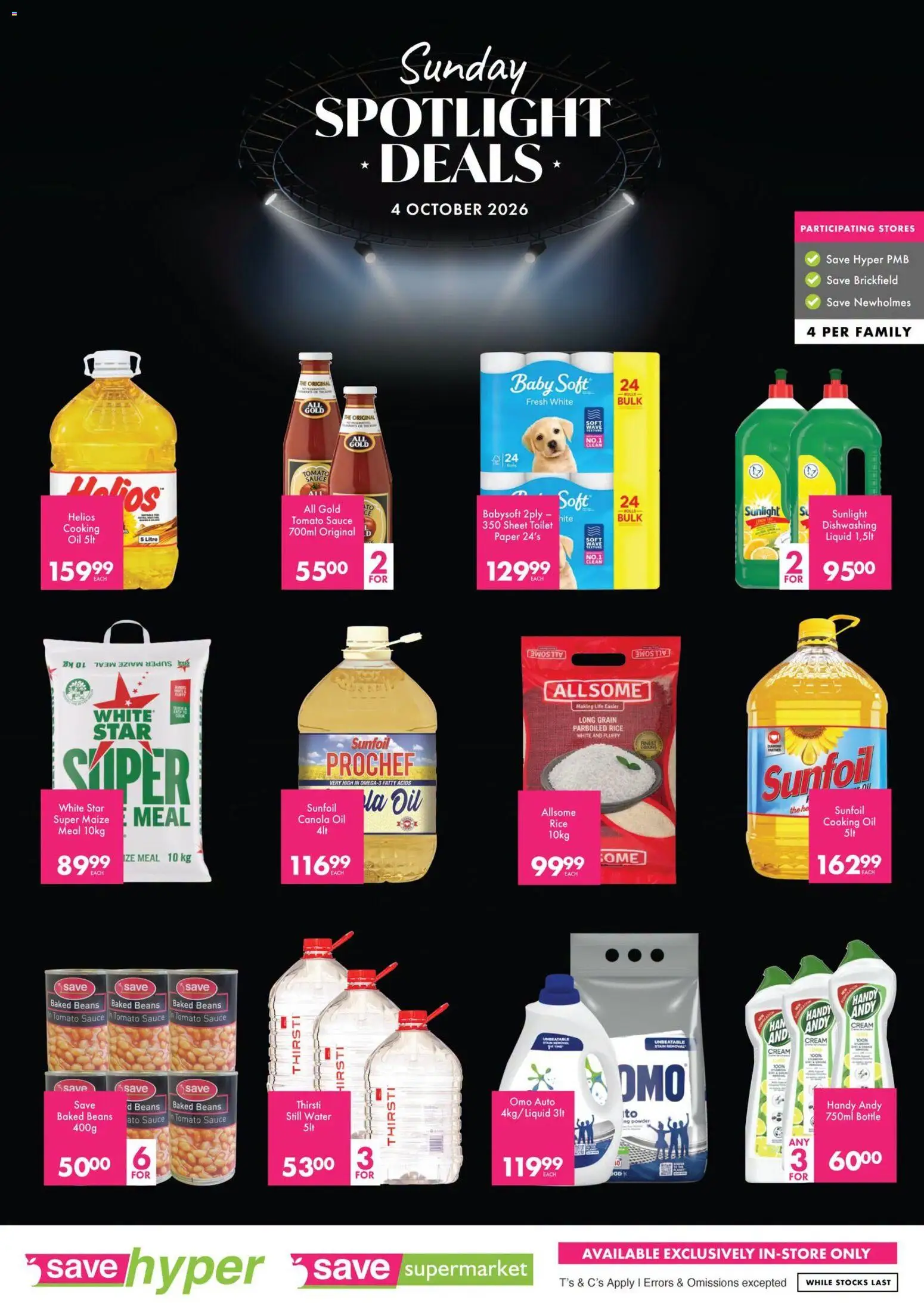 New Save catalogue – valid from 04/10/2026 | Page: 2 | Products: Beans, Baked beans, Powder, Paper