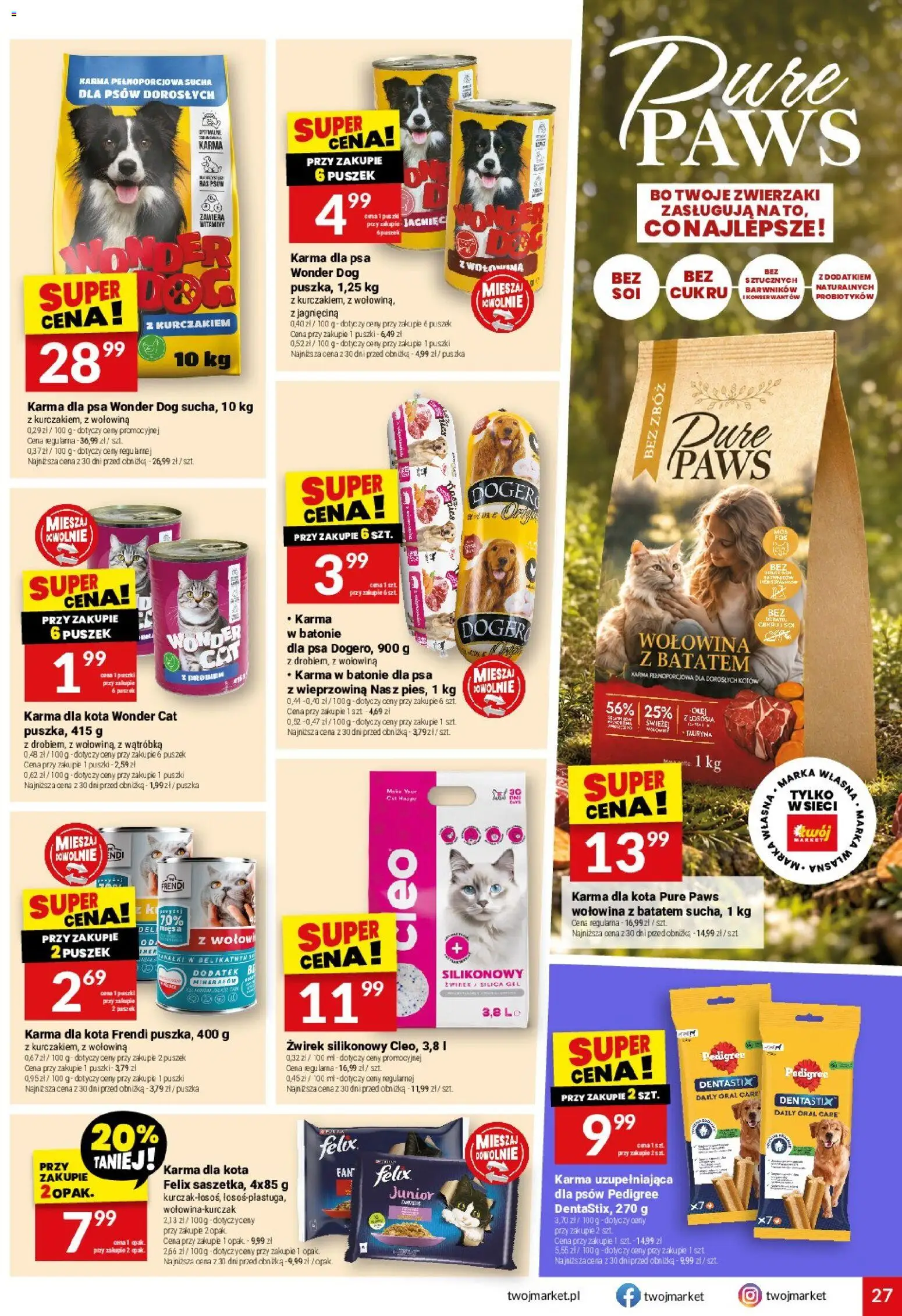Twój Market gazetka od 23.09.2026 | Strona: 27 | Produkty: Wątróbka, Jagnięcina, Dentastix, Karma dla psa