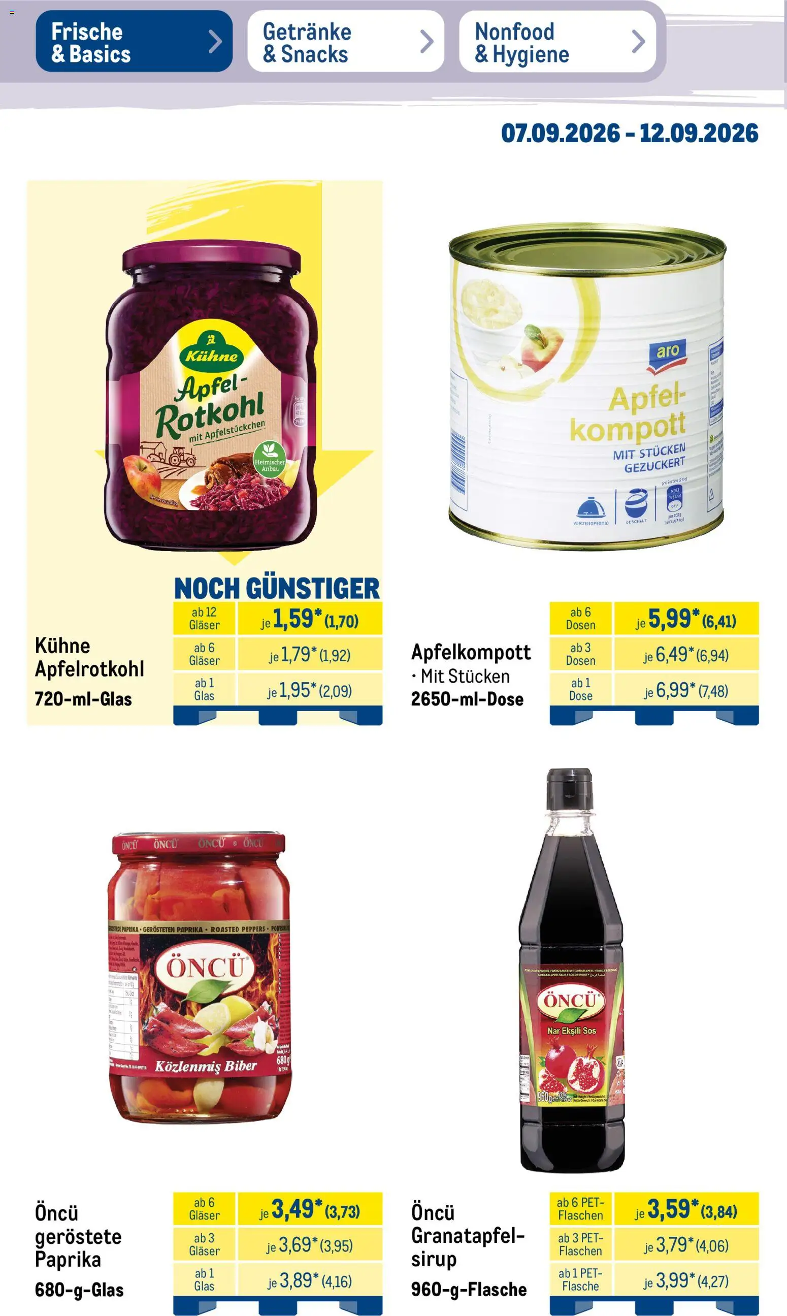 Metro NonFood-Angebote – gültig ab 07.09.2026 | Seite: 53 | Produkte: Granatapfel, Rotkohl, Sirup, Paprika