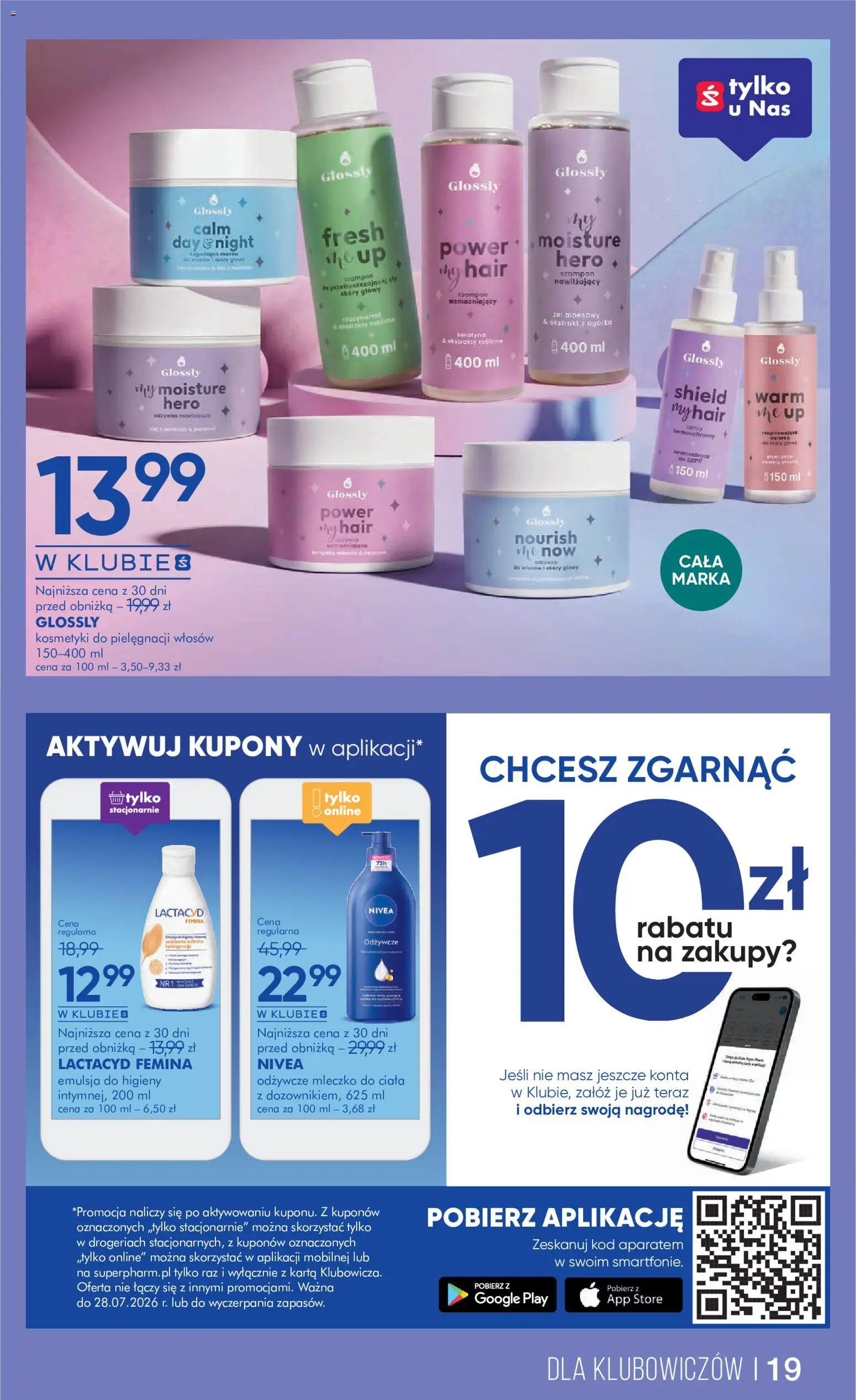 Super-pharm gazetka od 16.07.2026 | Strona: 19 | Produkty: Karta, Żel aloesowy, Szampon, Odżywka