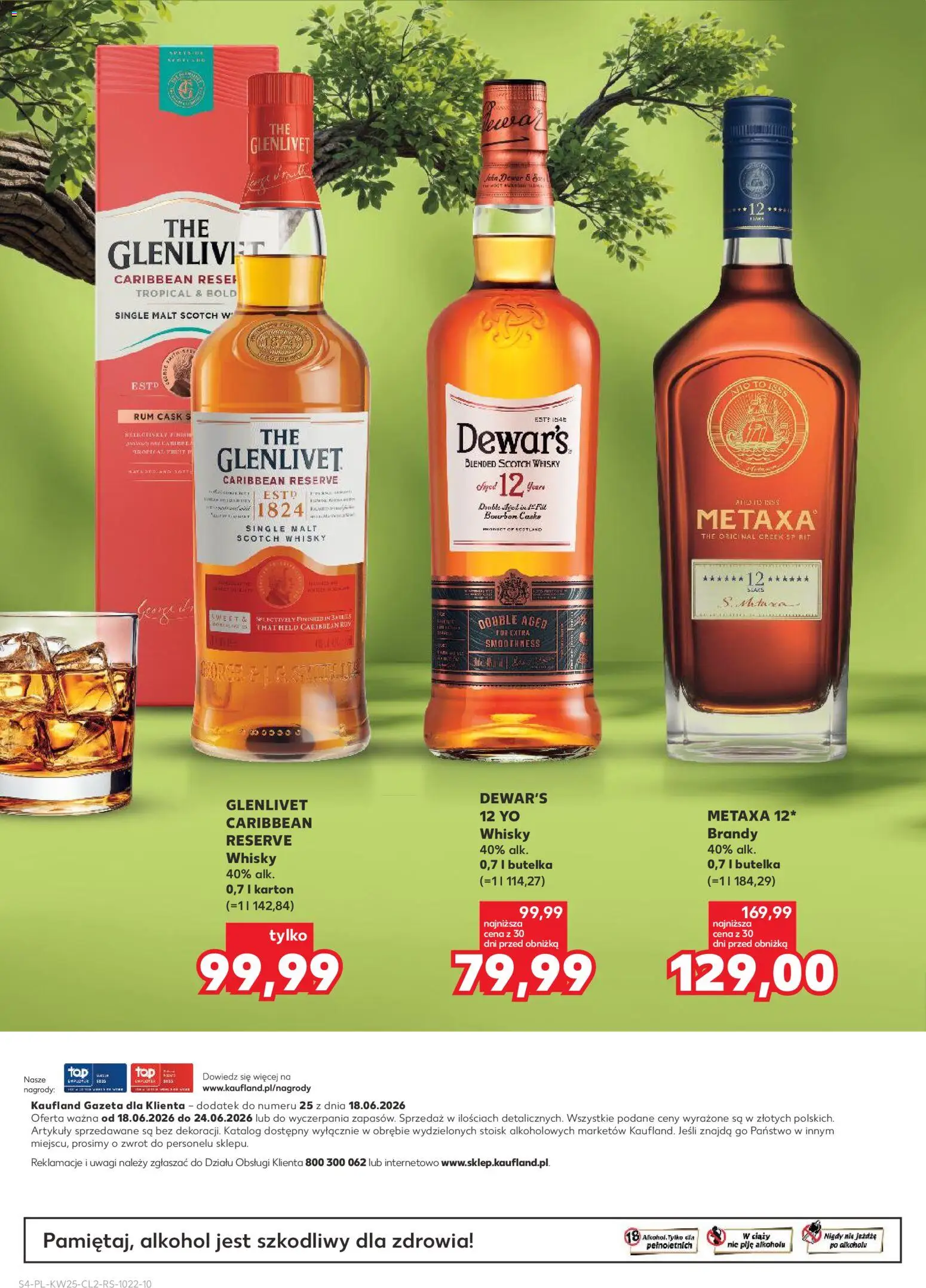 Kaufland Polsko leták - Barek od 18.06.2026 | Strana: 4 | Produkty: Rum, Whisky, Brandy, Metaxa