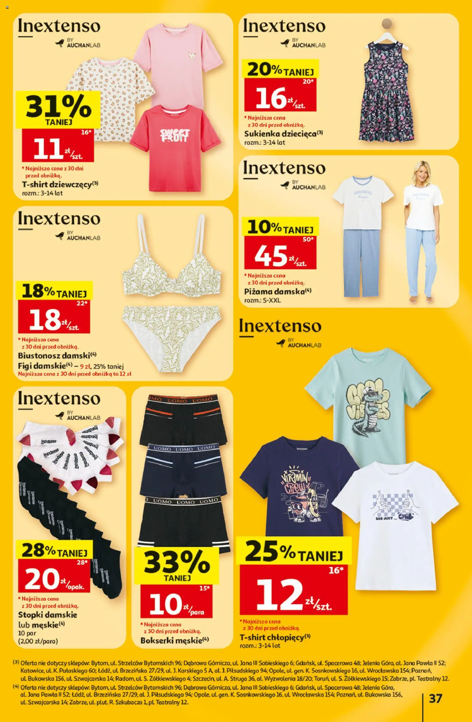 Auchan gazetka - 30 Lat Hipermarket od 02.07.2026 | Strona: 37 | Produkty: Biustonosz, Piżama, Bokserki, Sukienka