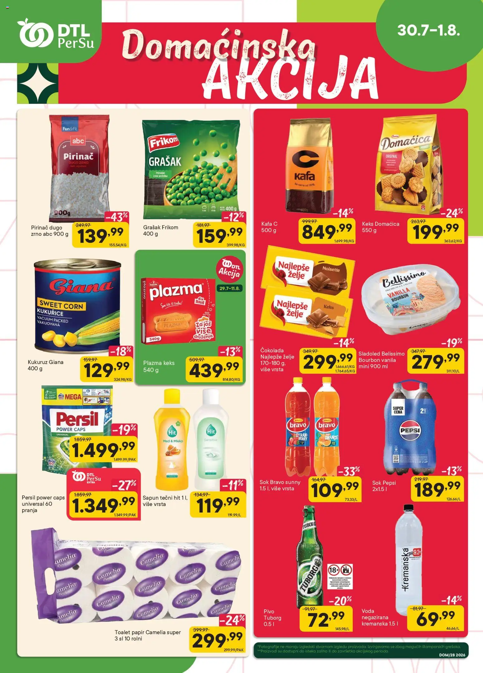 PerSu katalog - važi od 30.07.2026 | Strana: 1 | Proizvode: Sto, Kafa, Sok, Pivo