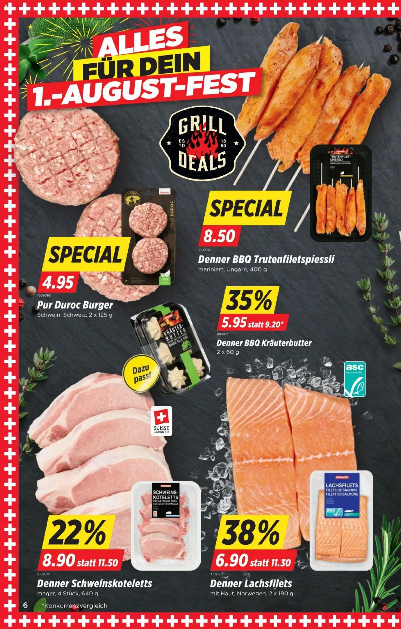 Denner aktionen – gültig ab 30.07.2026 | Seite: 6 | Produkte: Burger, Kräuterbutter, Butter, Grill