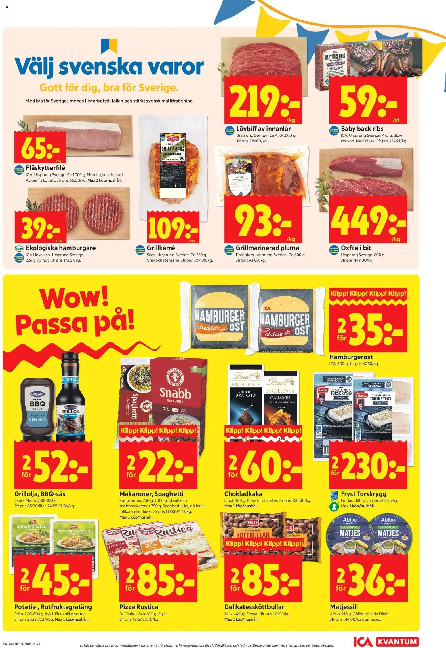 ICA Kvantum reklamblad aktuell från 25.05.2026 | Sida: 5 | Produkter: Salt, Fläskytterfilé, Makaroner, Spaghetti