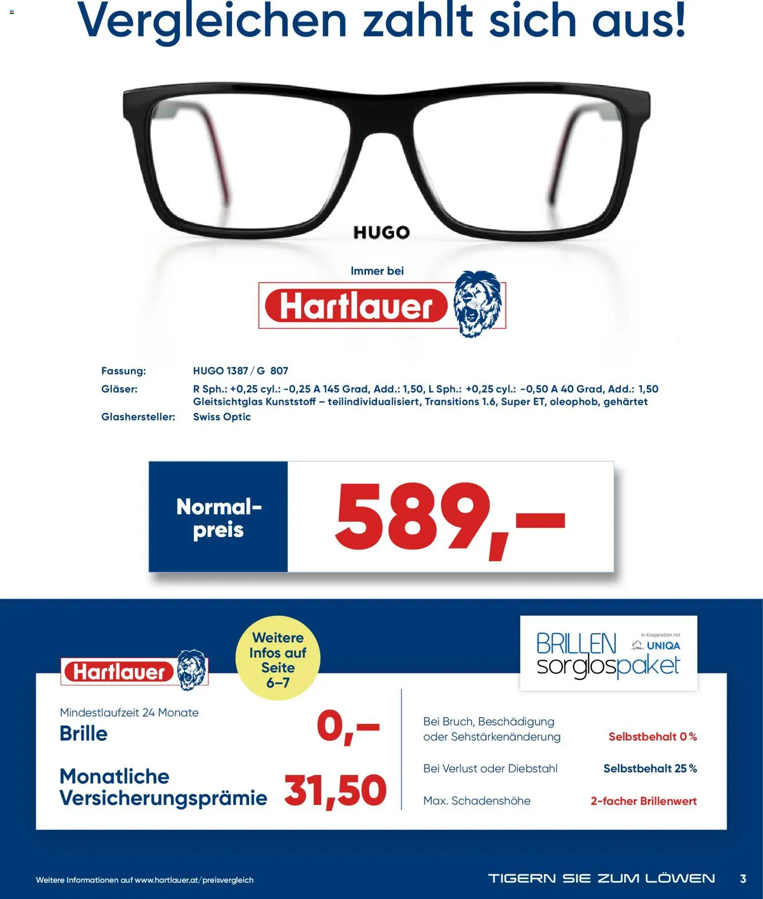 Hartlauer Gleitsichtbrille? Vergleichen zahlt sich aus! gültig ab 01.09.2026 | Seite: 3 | Produkte: Brille