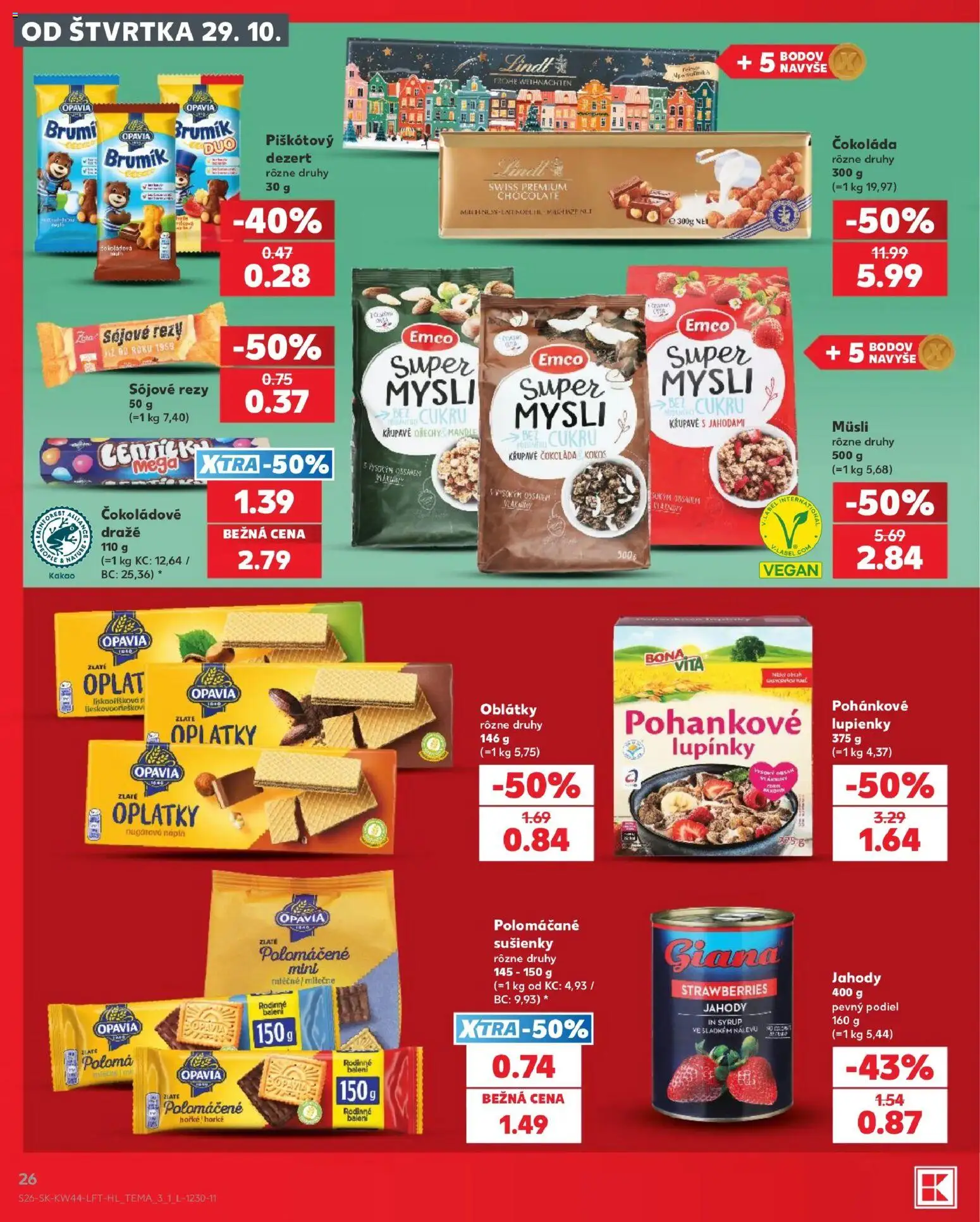 Kaufland SK akciós ujság - amely érvényes a következő dátumtól: 2026.10.29. | Oldal: 26 | Termékek: Lindt, Vegán