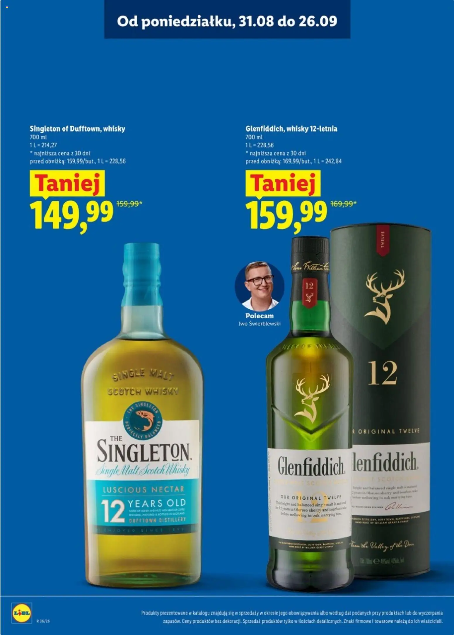 Lidl Katalog alkoholi mocnych od 31.08.2026 | Strona: 16 | Produkty: Bourbon, Scotch whisky, Whisky Glenfiddich, Whisky