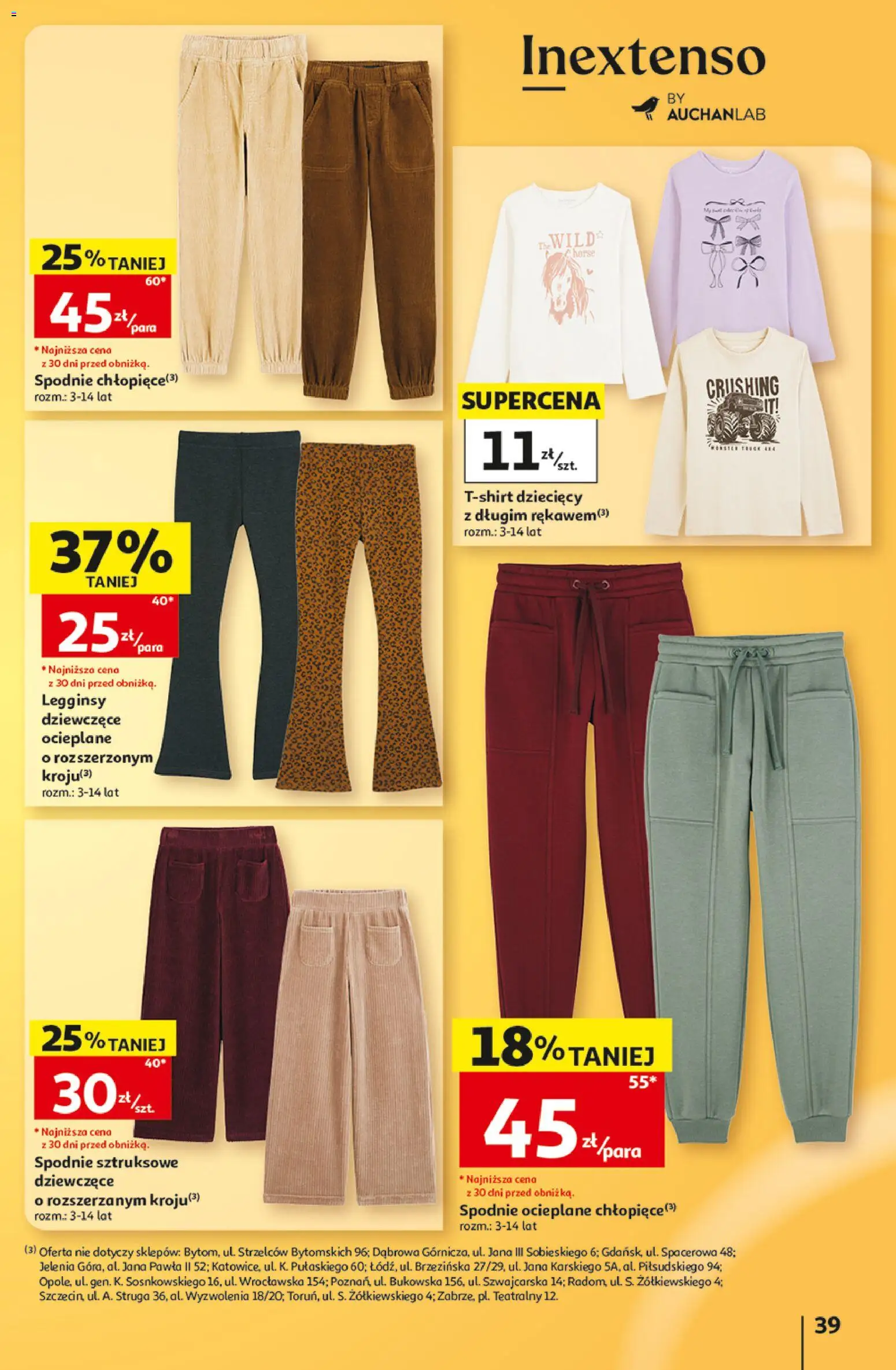 Auchan gazetka - Hipermarket od 15.10.2026 | Strona: 39 | Produkty: Spodnie, Legginsy