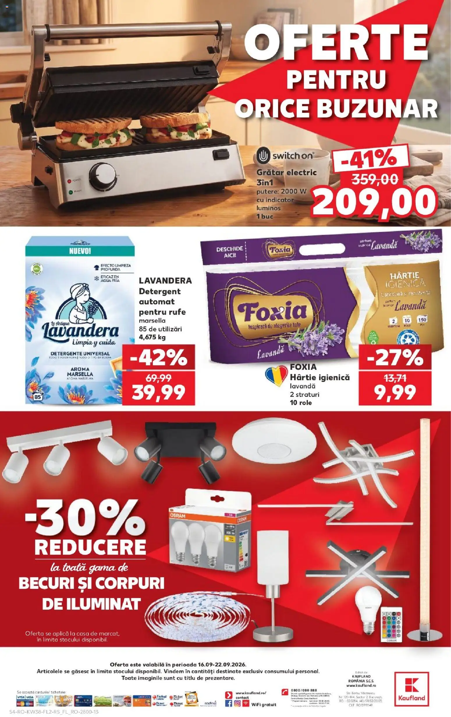 Noul catalog Kaufland – valabil de la 16.09.2026 | Pagină: 4 | Produse: Grătar, Role, Detergent, Power