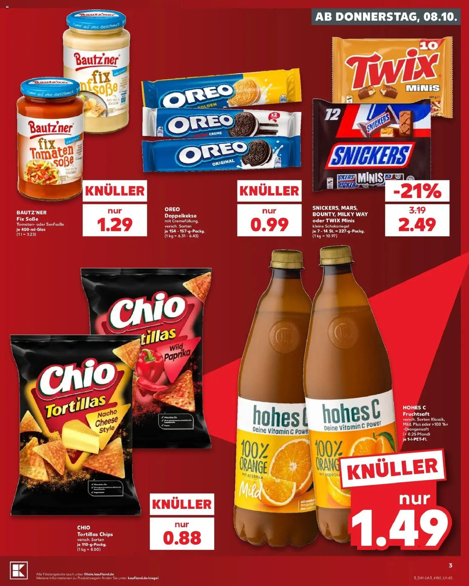 Prospekt Kaufland ab 05.10.2026 » Angebote Online zum Blättern | Seite: 13 | Produkte: Tomaten, Snickers, Creme, Soße