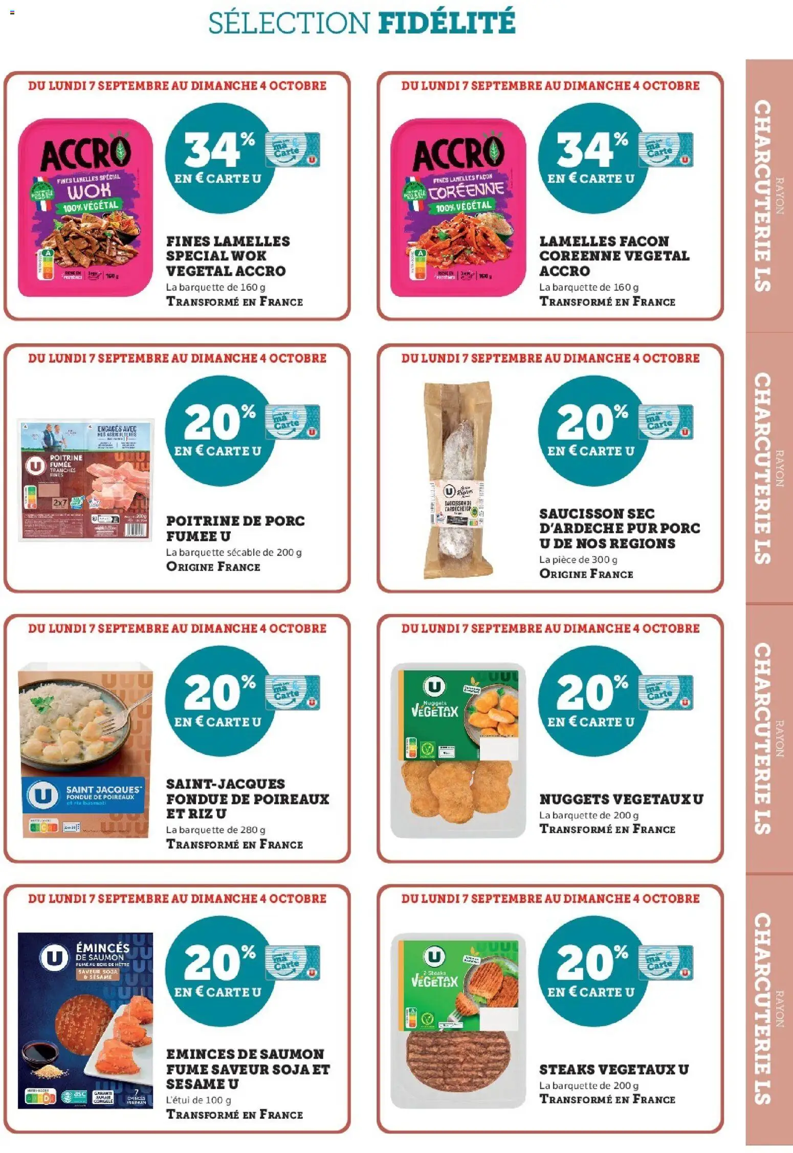 {H1} | Page: 3 | Produits: Saucisson sec, Sésame, Riz, Saumon