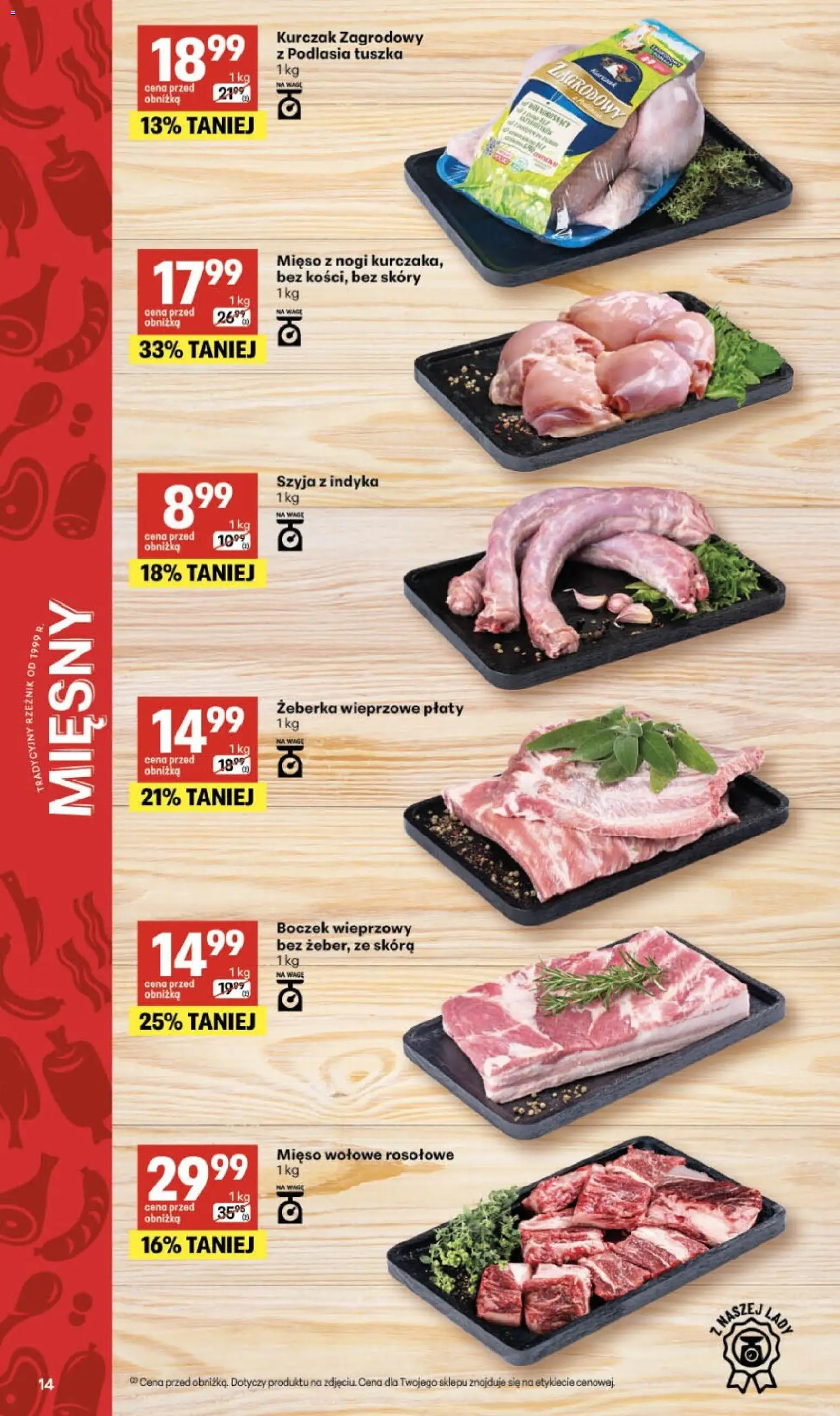 Delikatesy Centrum gazetka od 02.07.2026 | Strona: 14 | Produkty: Kurczak, Boczek wieprzowy, Kurczak zagrodowy, Boczek